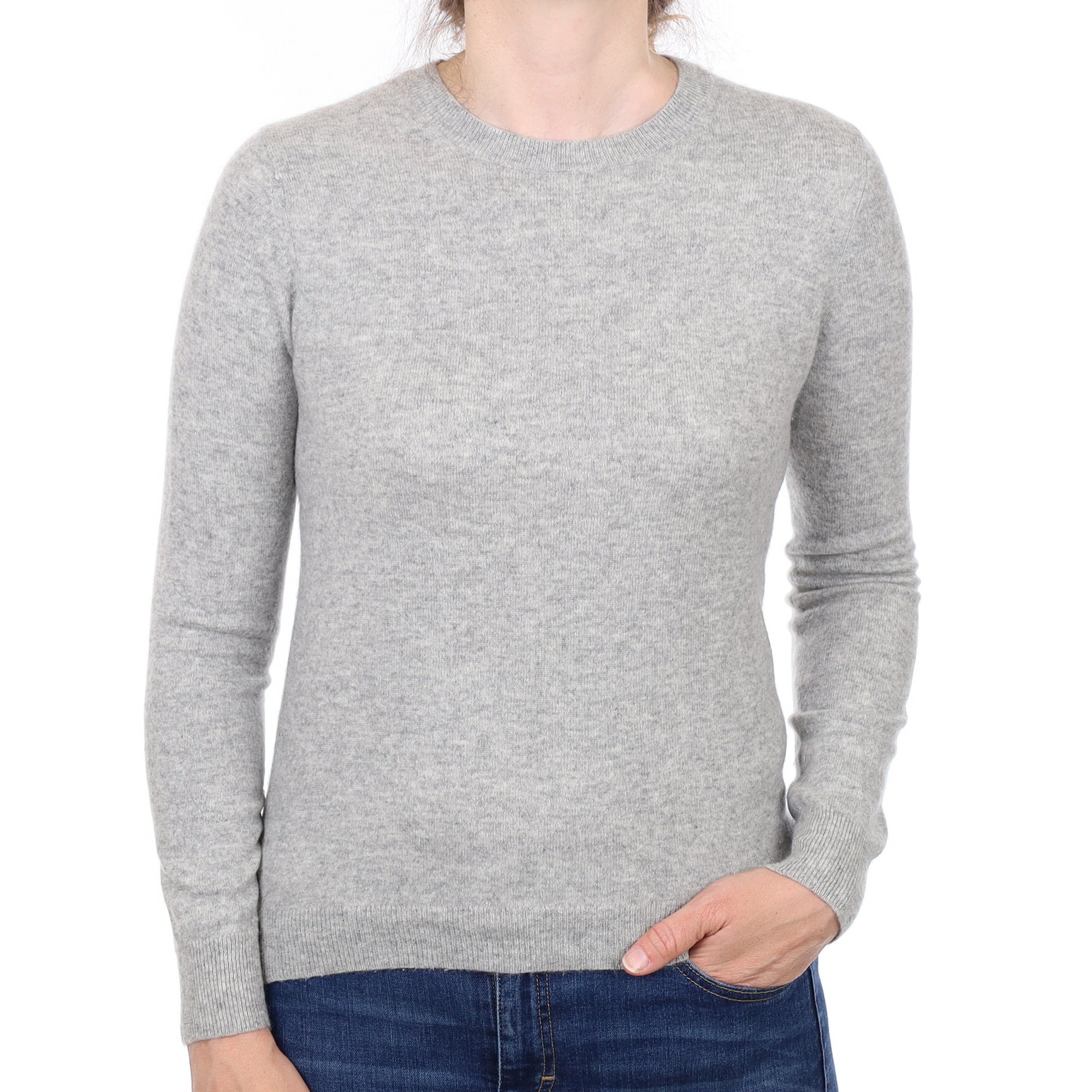 Smoke Grey Cashmere Crew Neck Jumper Small