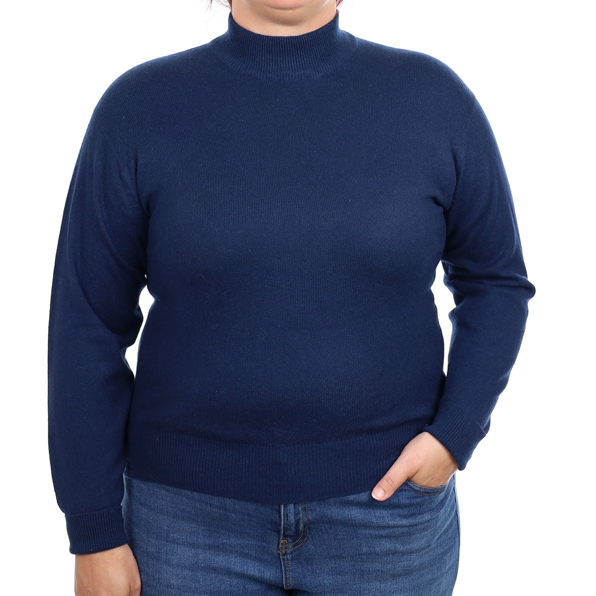 Midnight Blue Cashmere Turtleneck Jumper Large