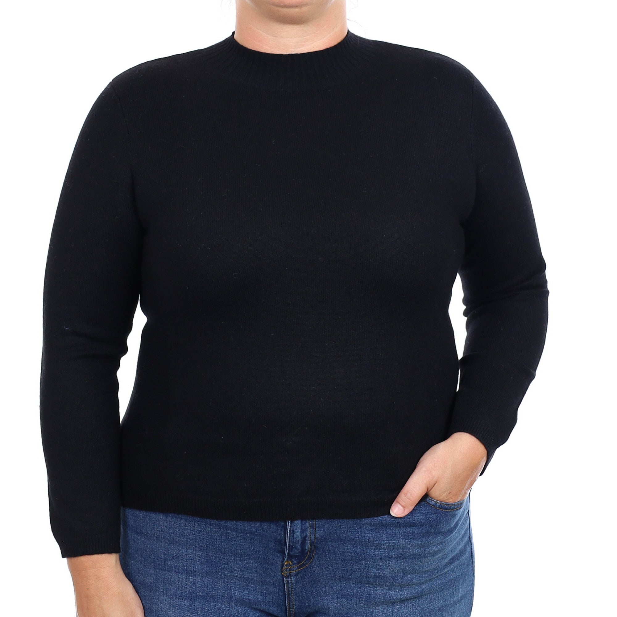 Black Cashmere Turtleneck Jumper Large