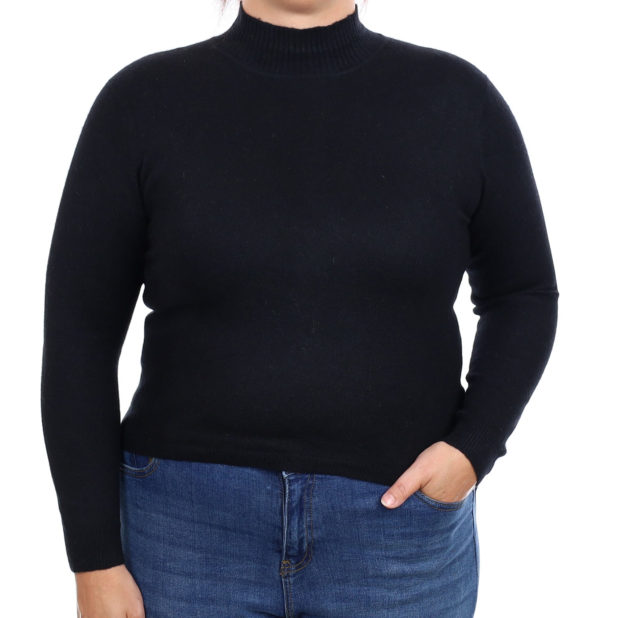 Black Cashmere Turtleneck Jumper Large