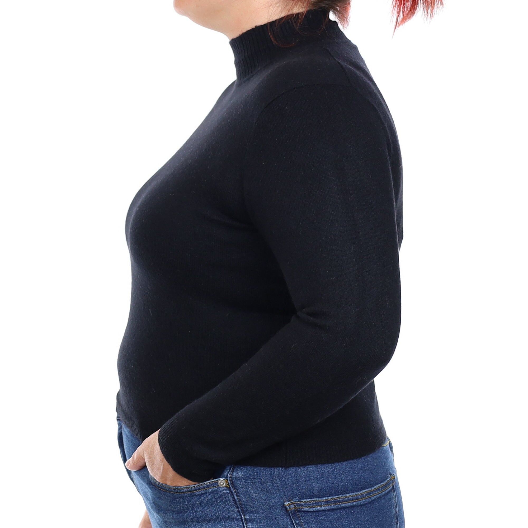 Black Cashmere Turtleneck Jumper Large