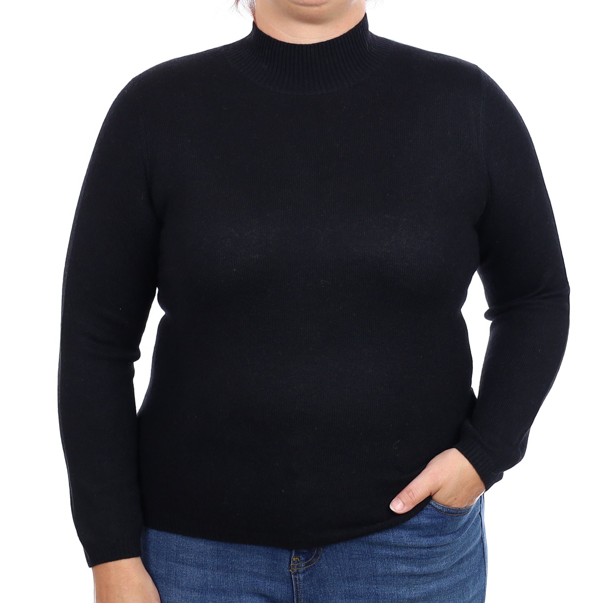 Black Cashmere Turtleneck Jumper Large