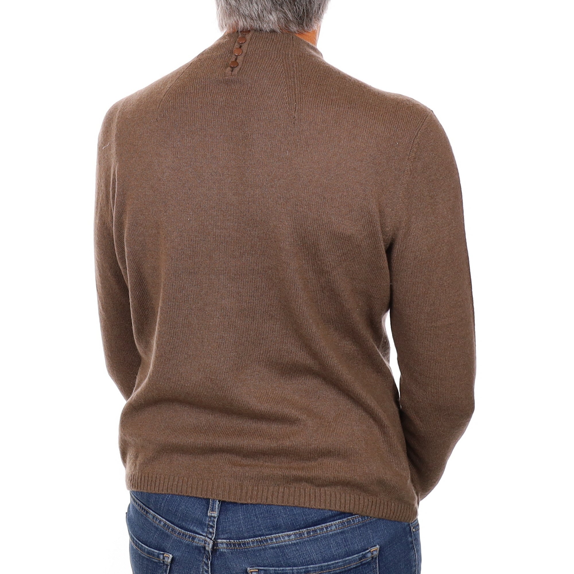 Muted Brown Cashmere Turtle Neck Jumper Medium
