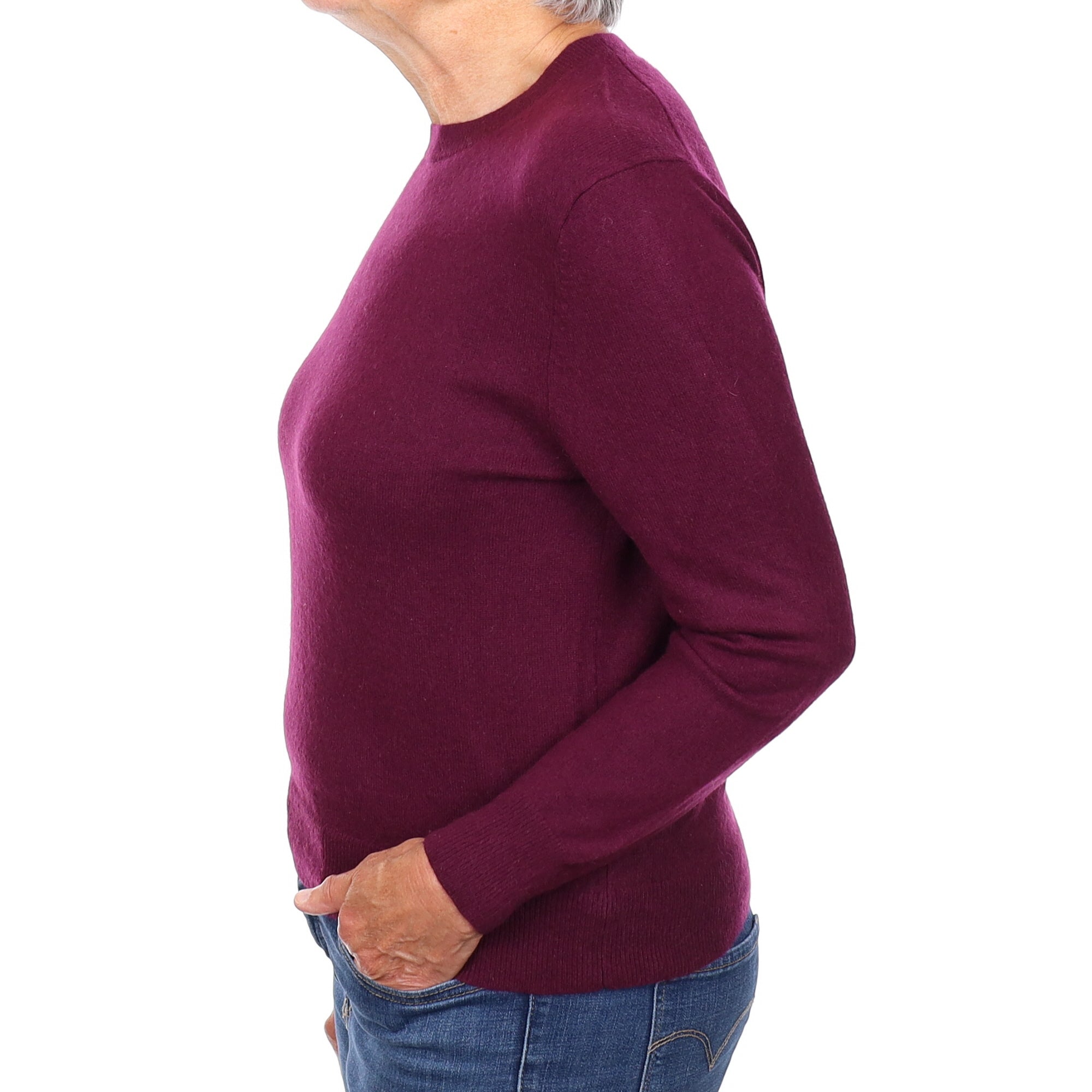 Mulberry Purple Cashmere Crew Neck Jumper Medium