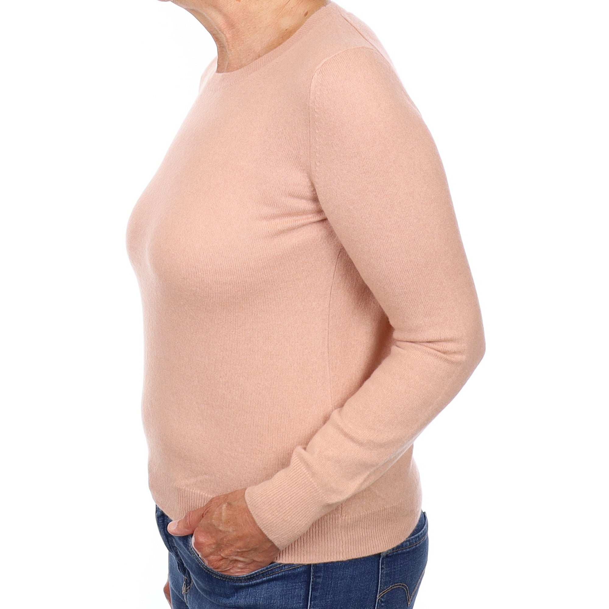 Nude Pink Cashmere Crew Neck Jumper Medium