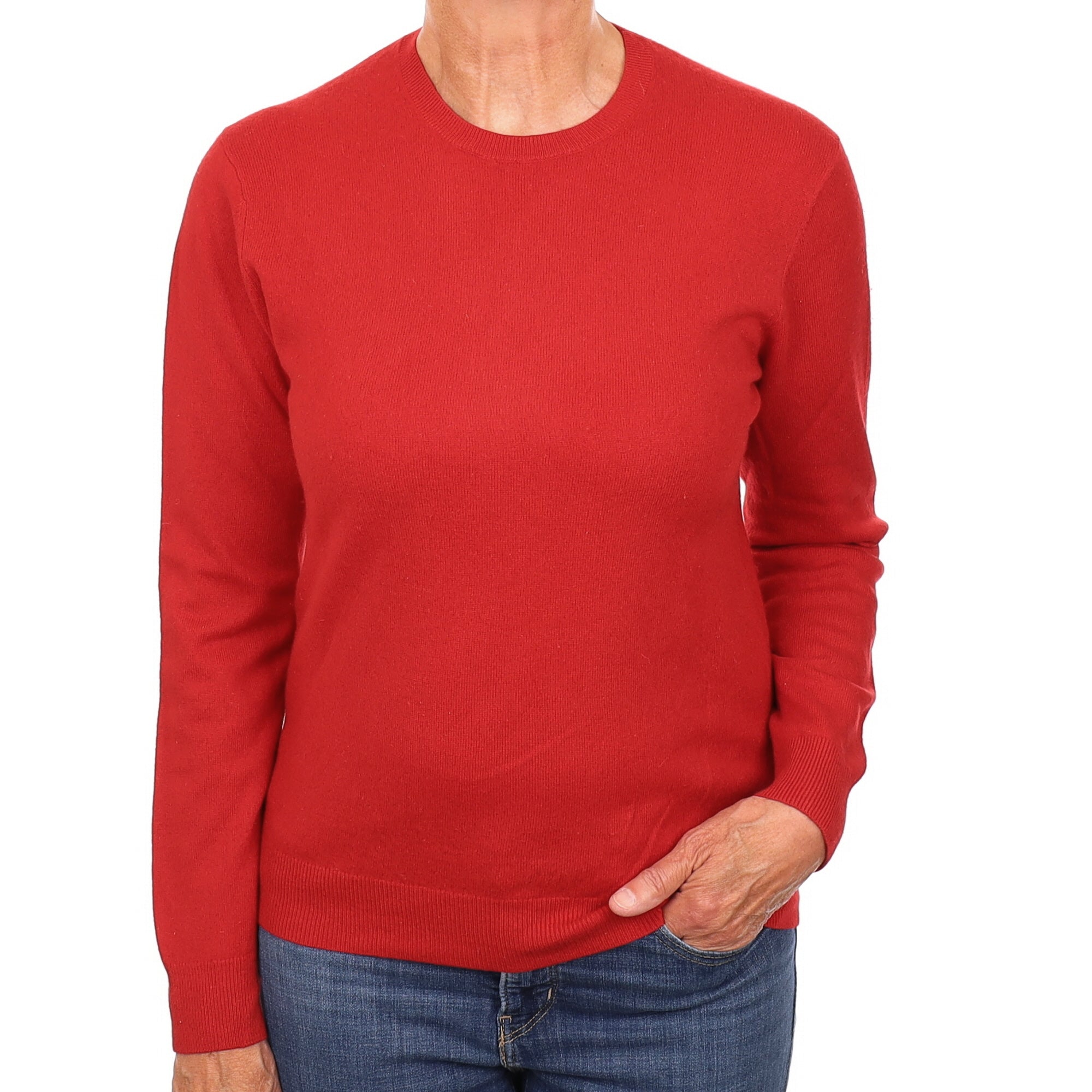 Scarlett Red Cashmere Crew Neck Jumper Medium