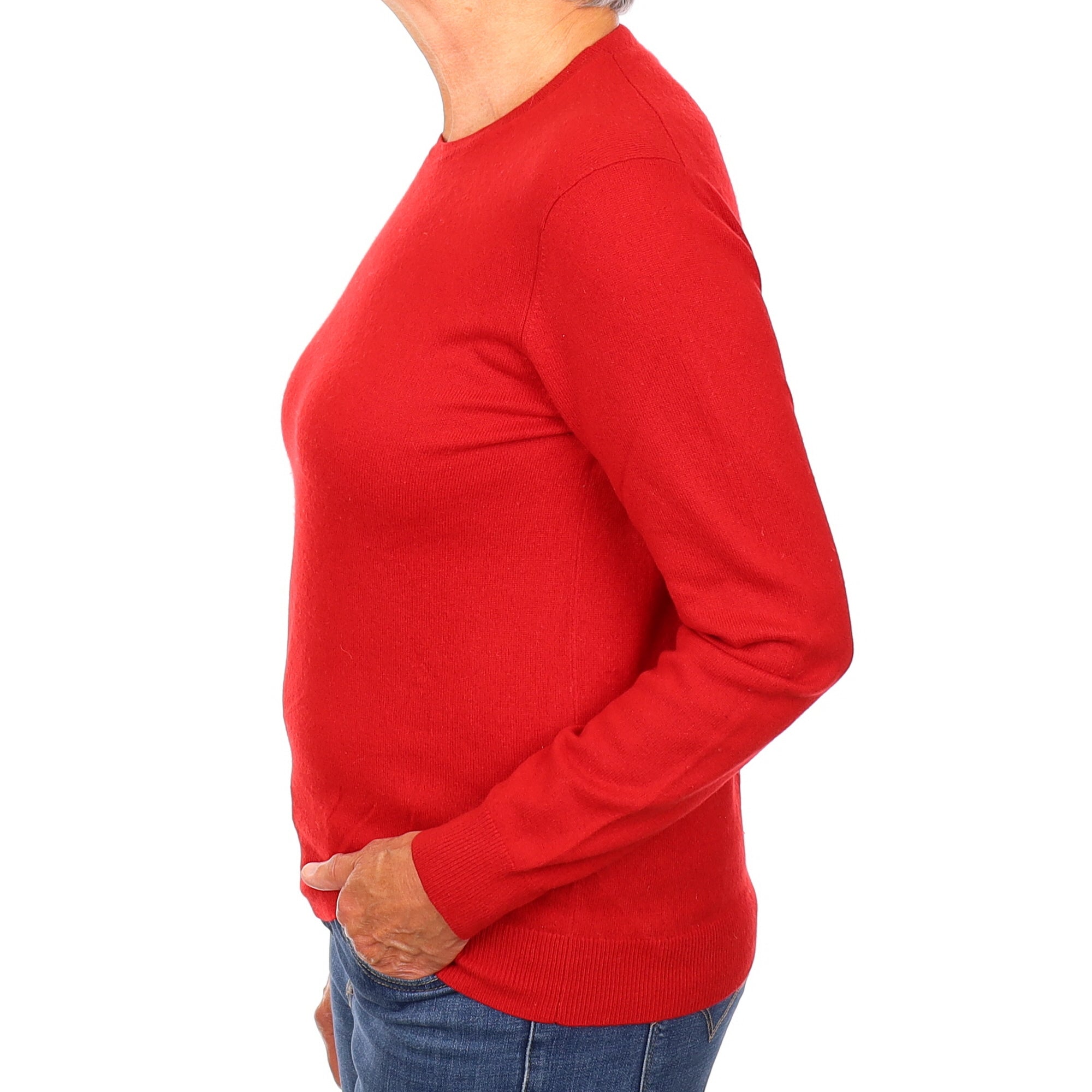 Scarlett Red Cashmere Crew Neck Jumper Medium