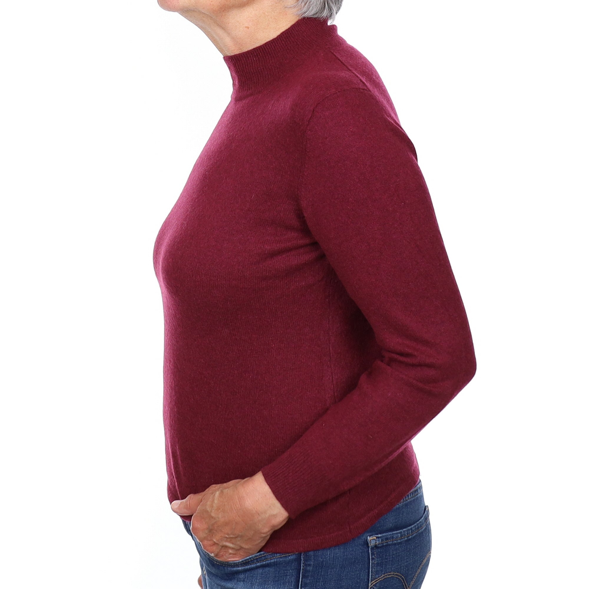 Mulberry Purple Cashmere Turtleneck Jumper Medium