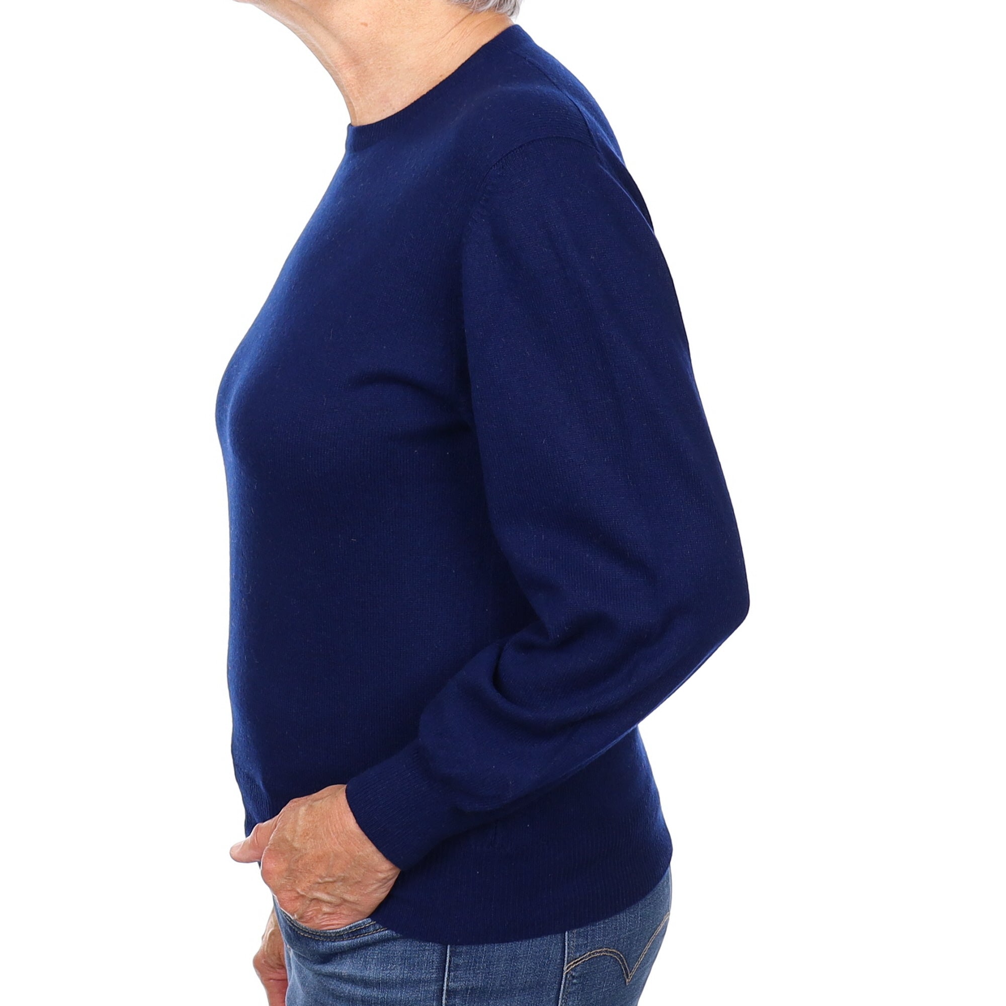 French Navy Cashmere Crew Neck Jumper Medium