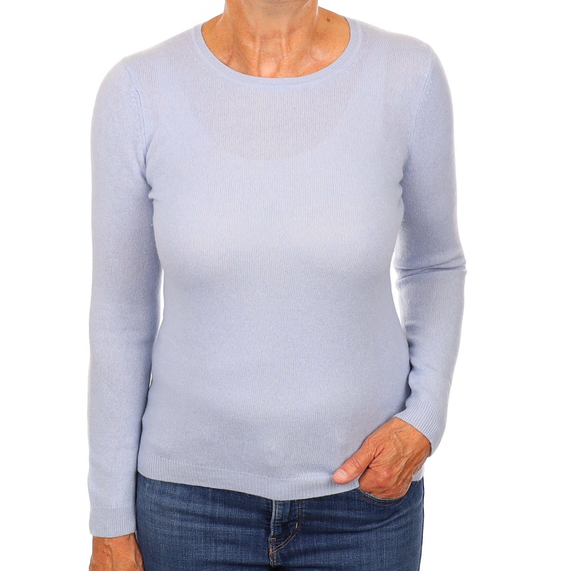 Baby Blue Cashmere Crew Neck Jumper Medium