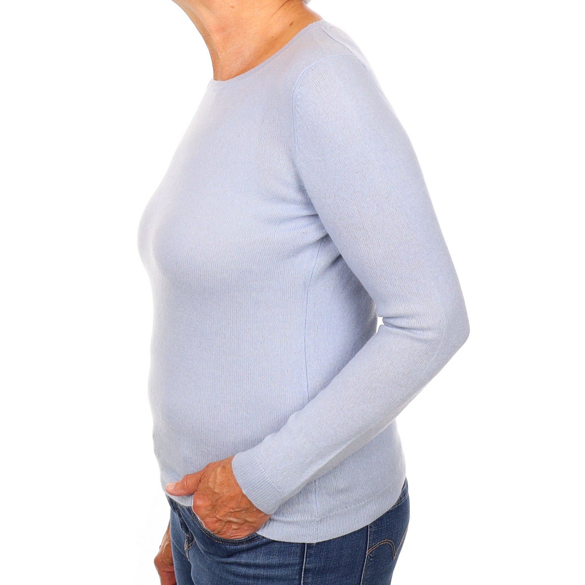 Baby Blue Cashmere Crew Neck Jumper Medium