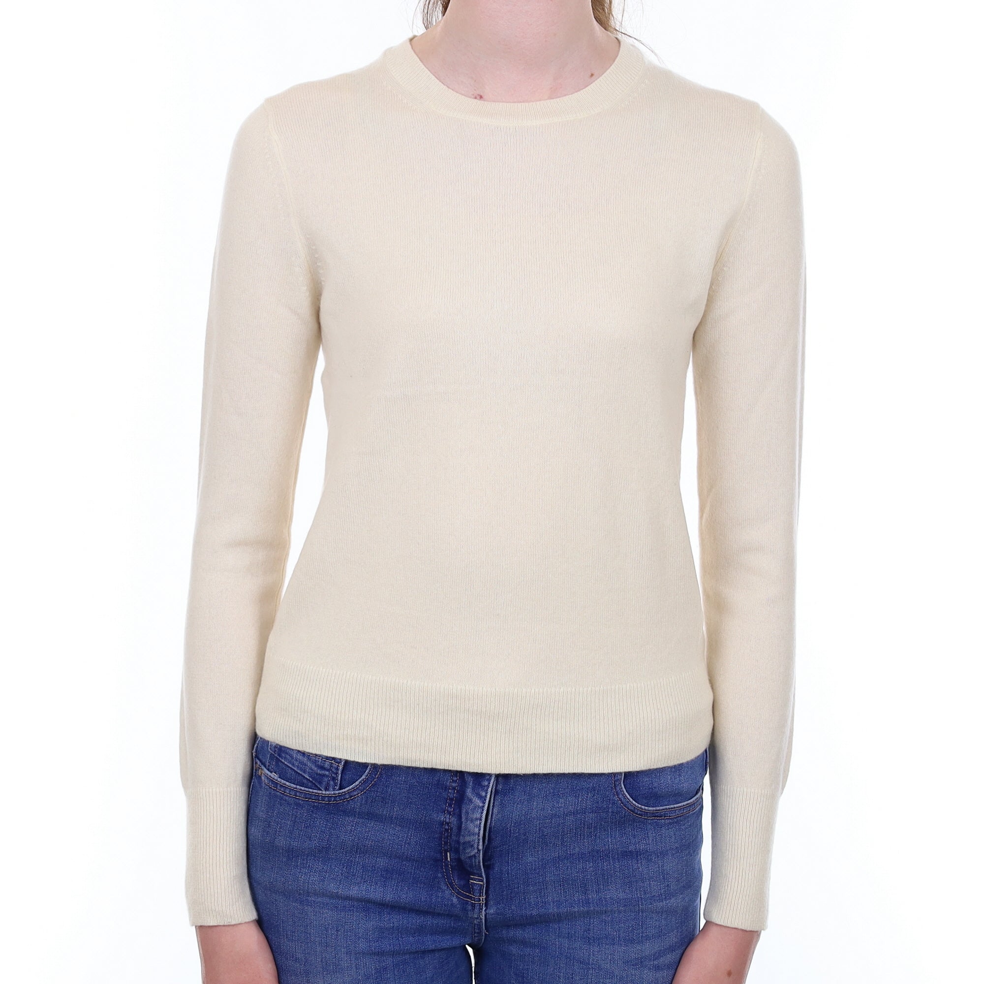 Ivory Crew Cashmere Crew Neck Jumper Extra Small