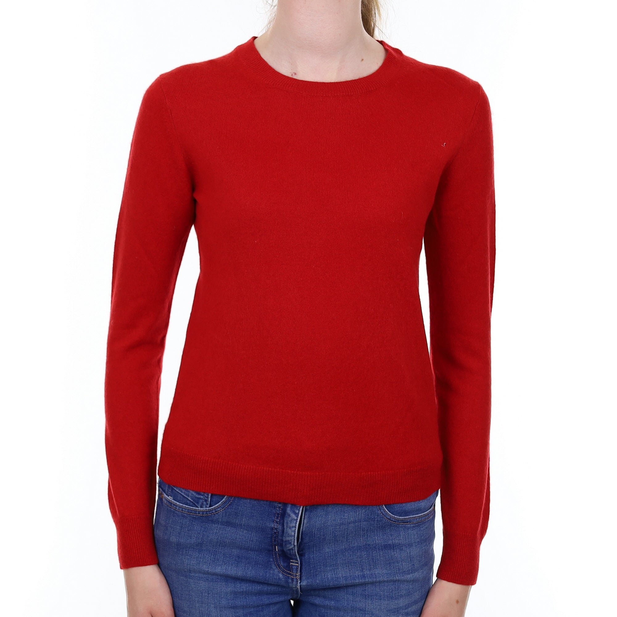 Scarlett Red Cashmere Crew Neck Jumper Extra Small