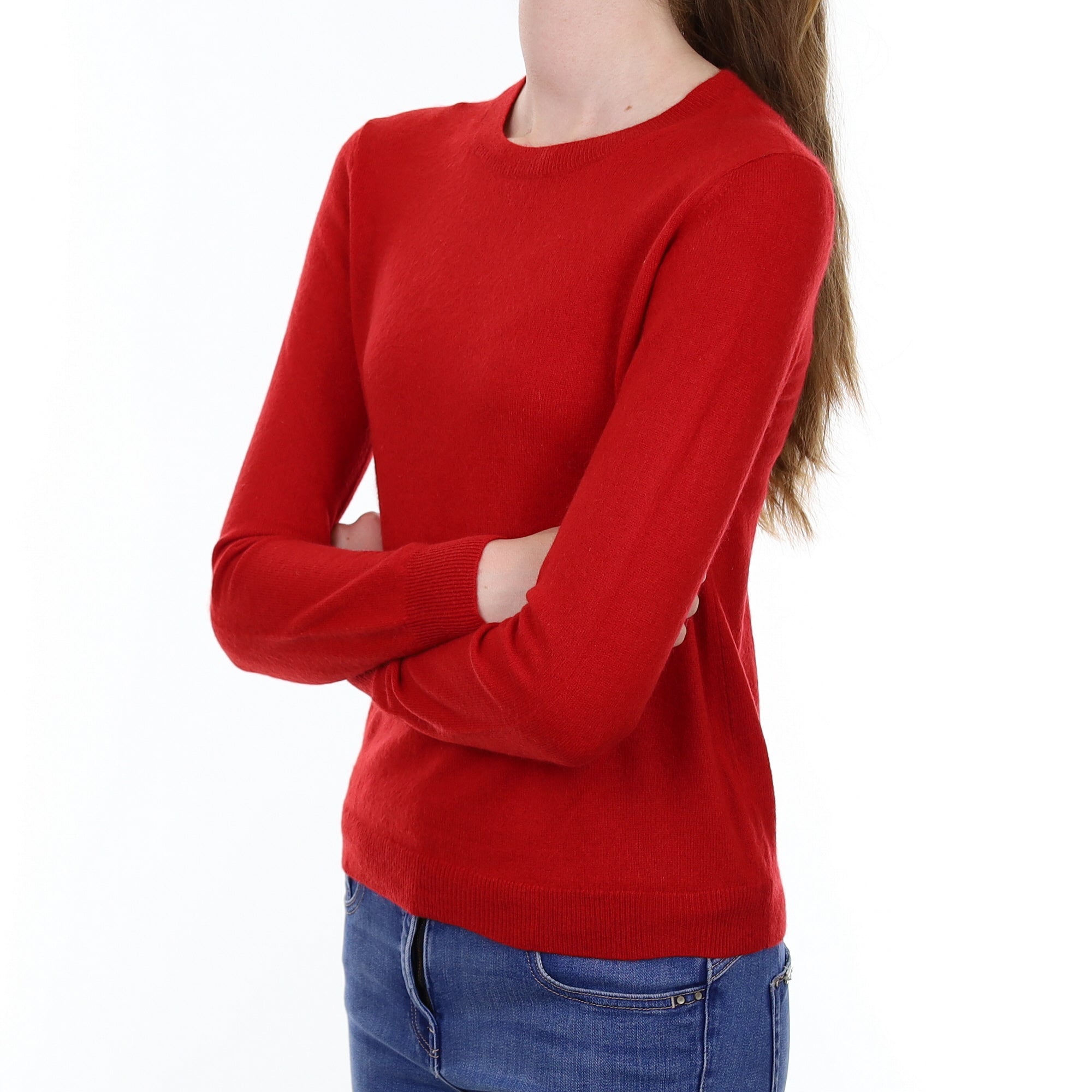 Scarlett Red Cashmere Crew Neck Jumper Extra Small