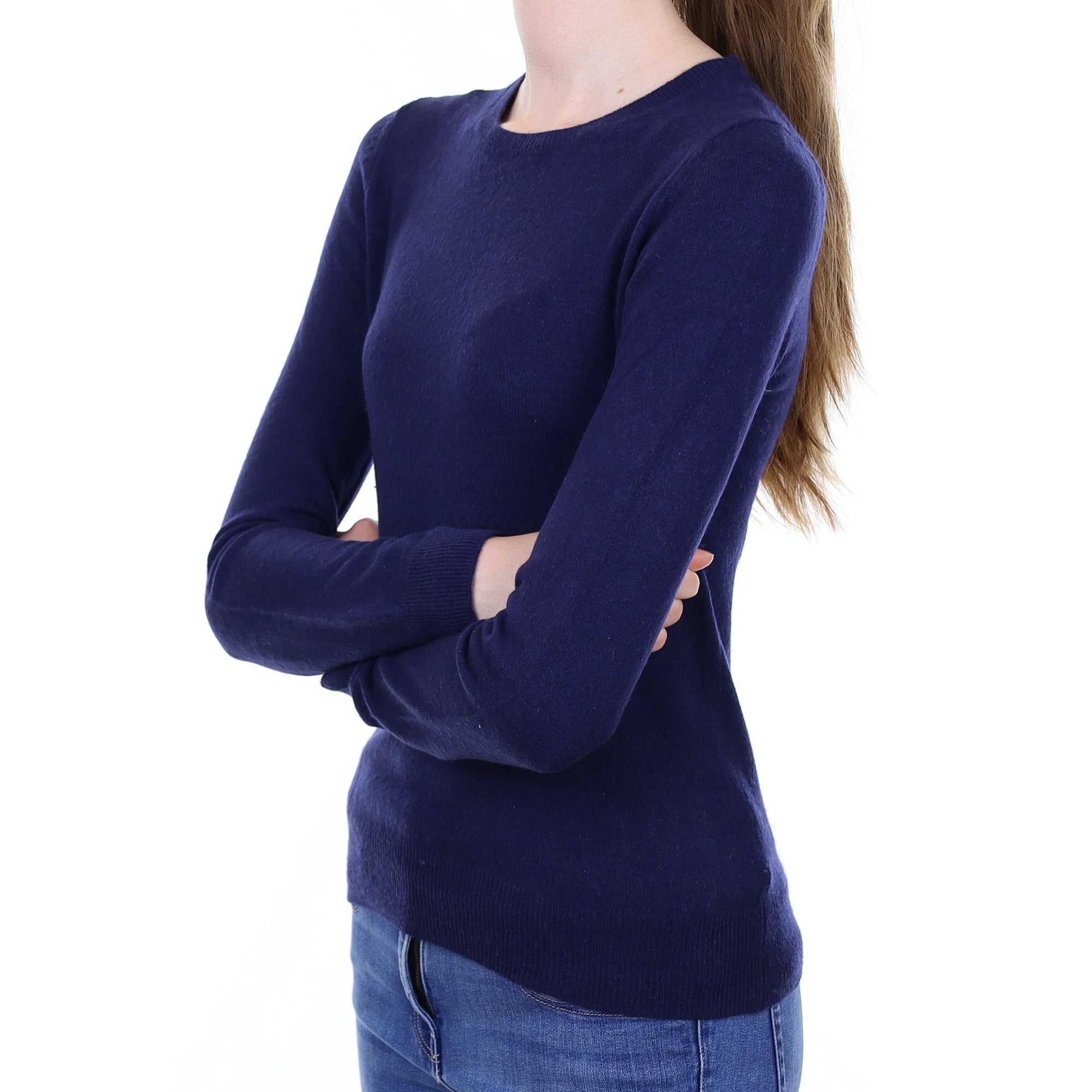 Indigo Blue Cashmere Crew Neck Jumper Extra Small