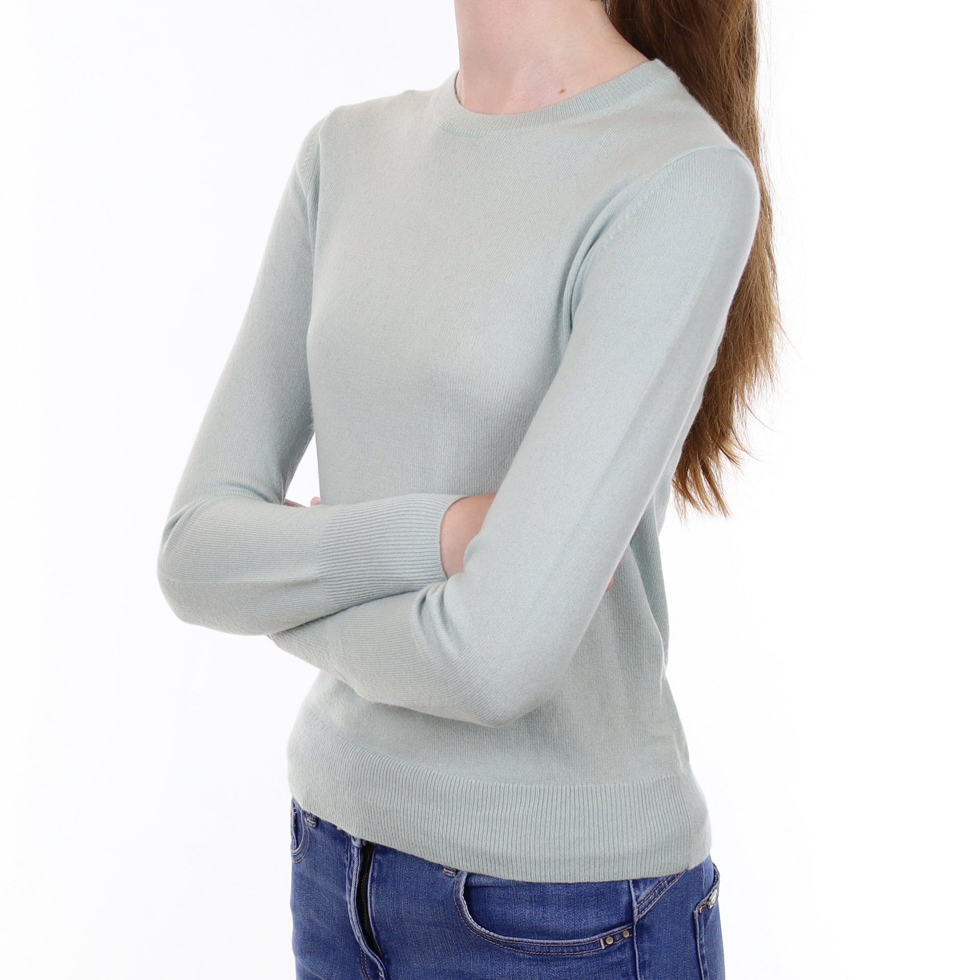 Pale Blue Cashmere Crew Neck Jumper Extra Small