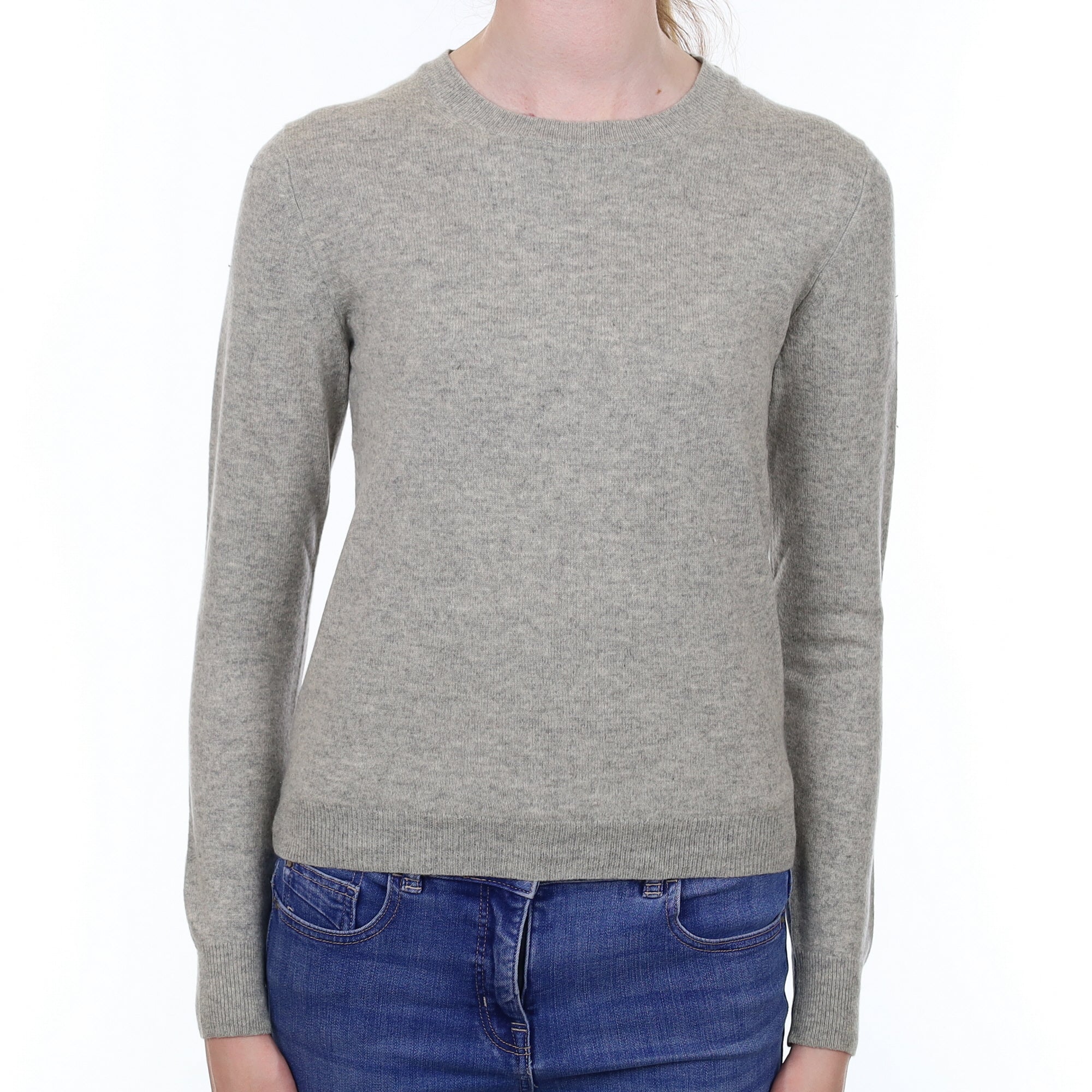 Smoke Grey Cashmere Crew Neck Jumper Extra Small