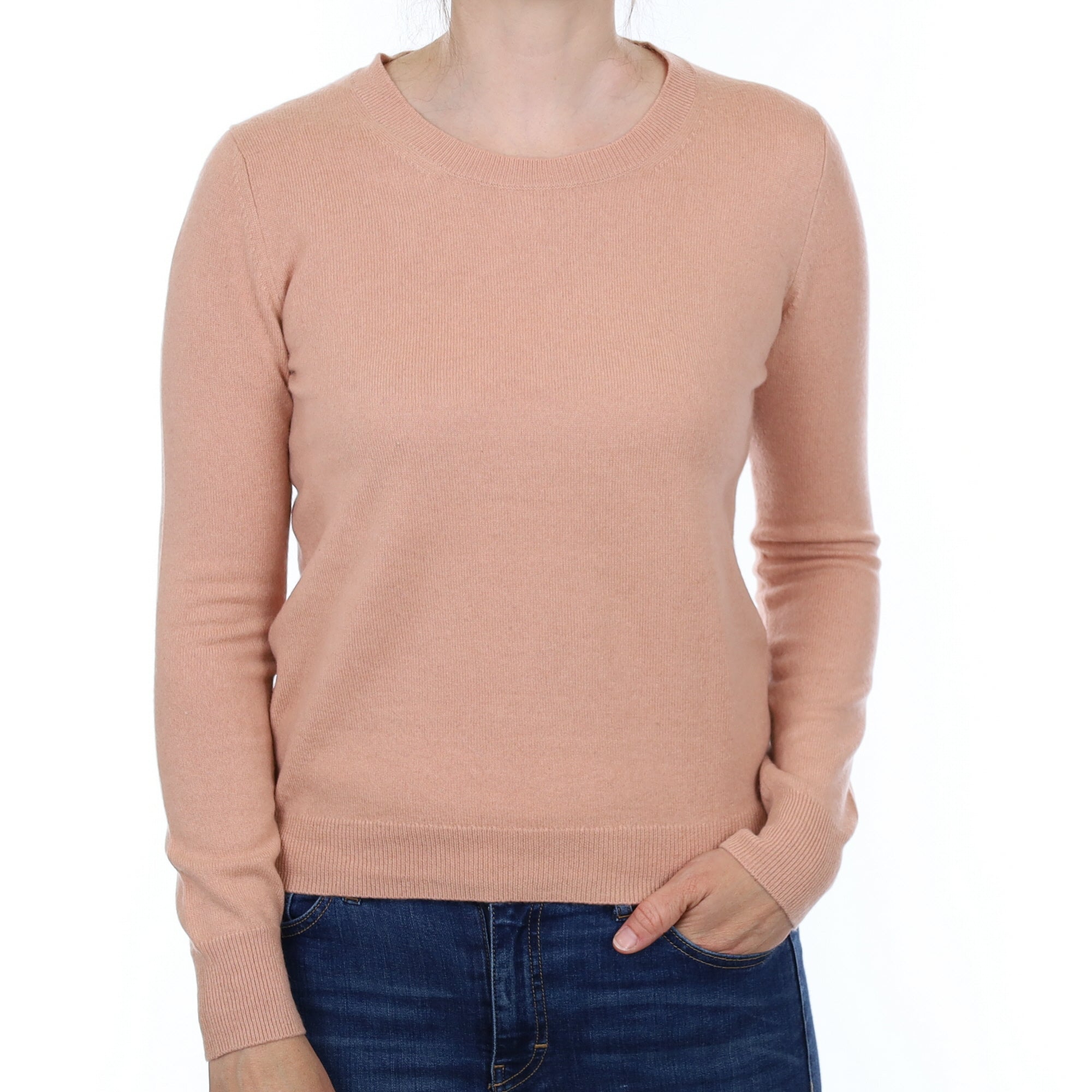 Nude Pink Cashmere Crew Neck Jumper Small