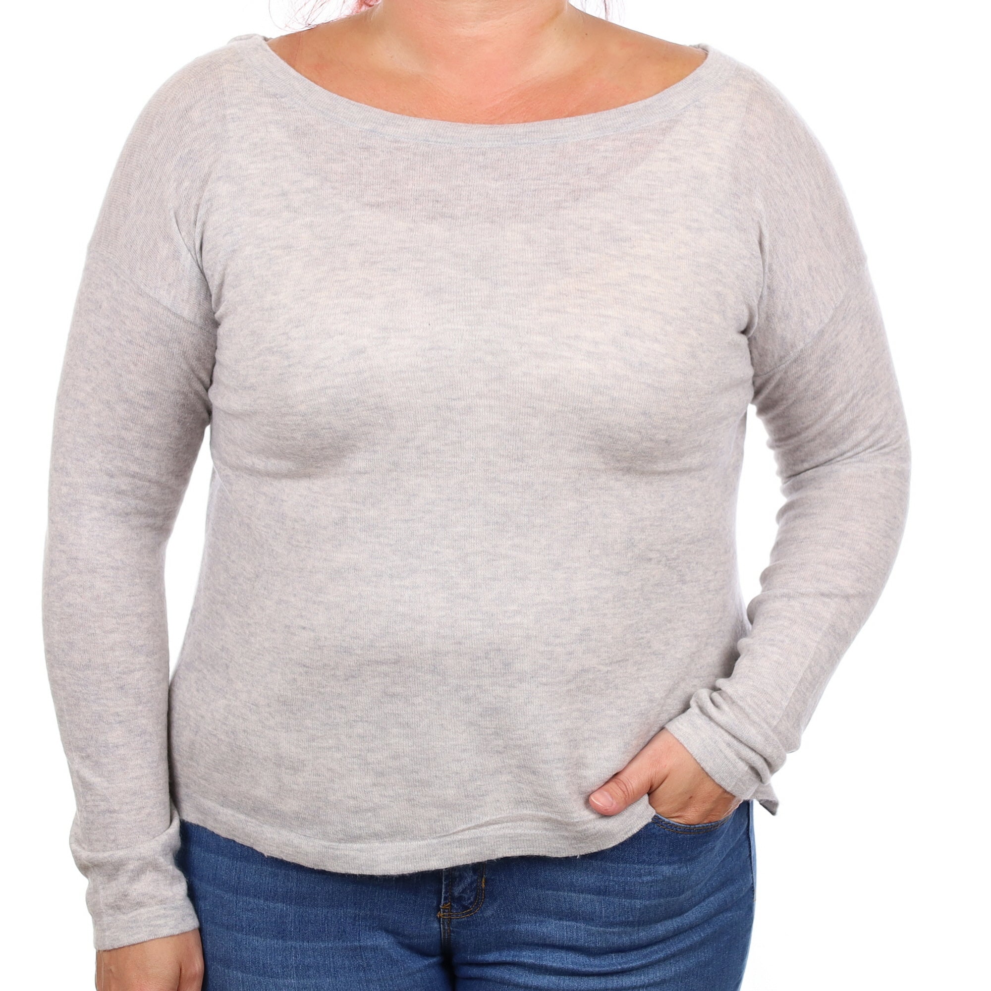 Vince Mist Grey Cashmere Boxy Crew Neck Jumper Large