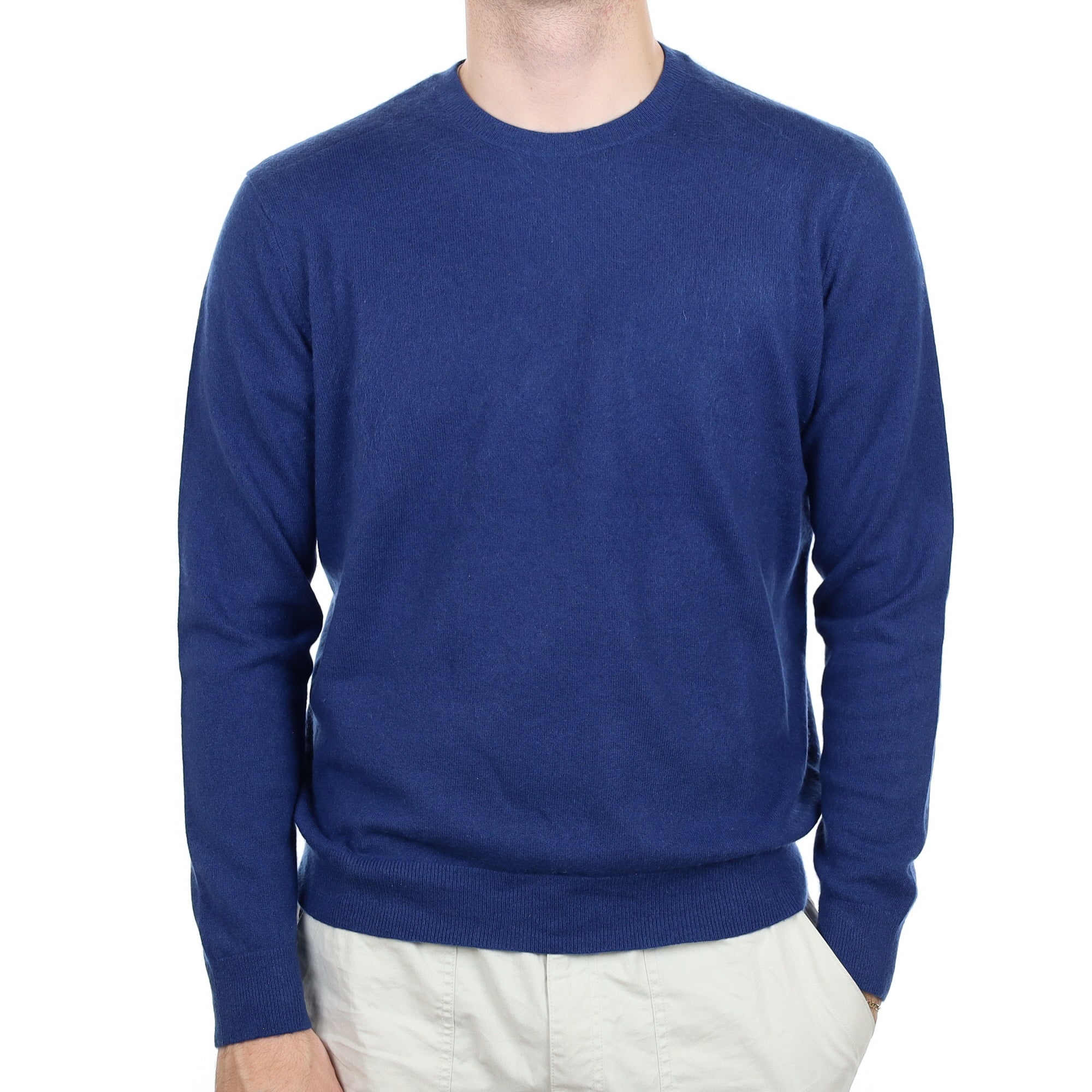 Men's Admiral Blue Cashmere Crew Neck Jumper Large
