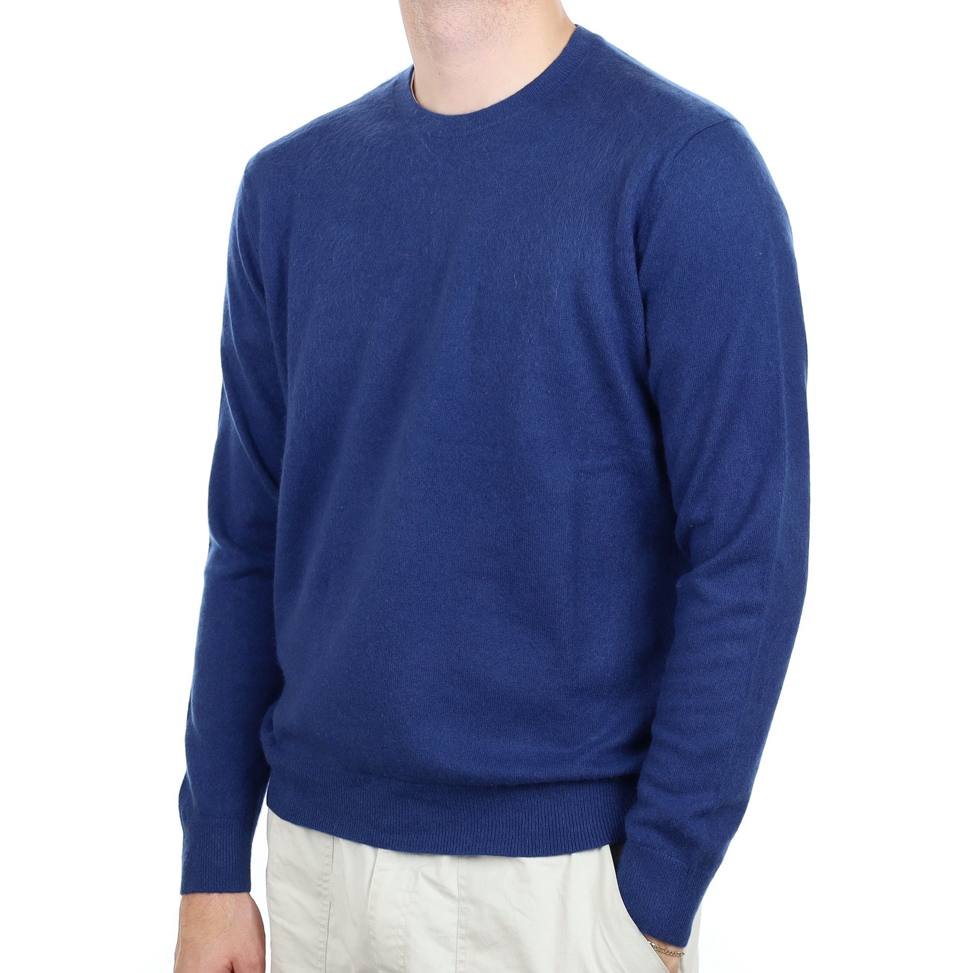 Men's Admiral Blue Cashmere Crew Neck Jumper Large
