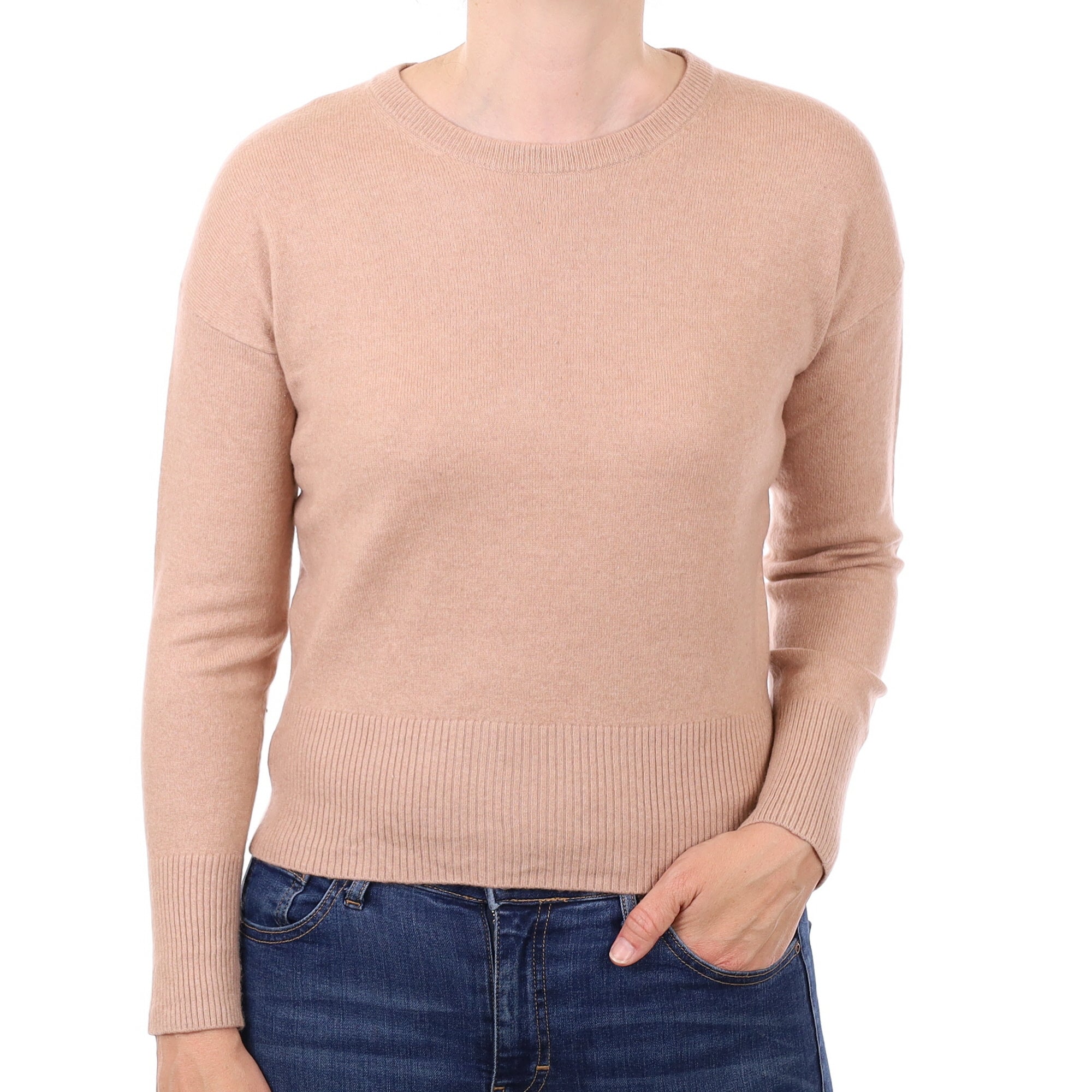 Nude Beige Cashmere Crew Neck Jumper Small