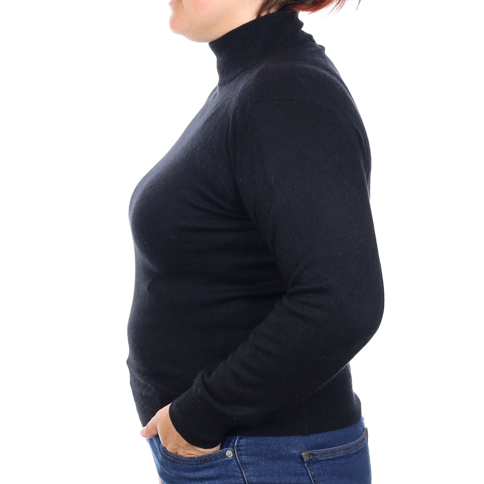 Black Cashmere Turtleneck Jumper Large