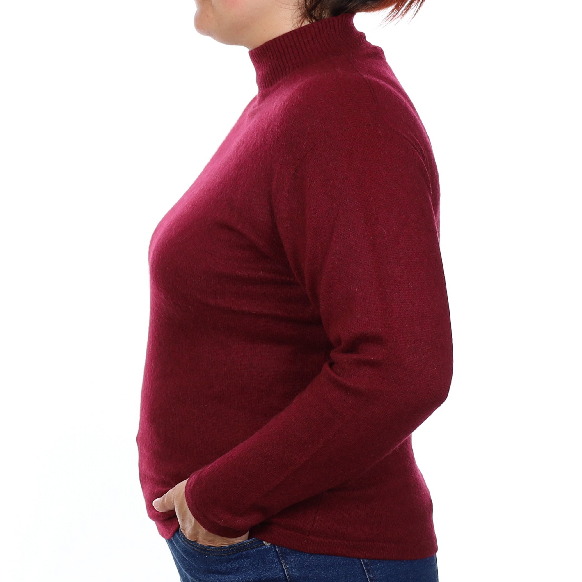 Mulberry Red Cashmere Turtleneck Jumper Large