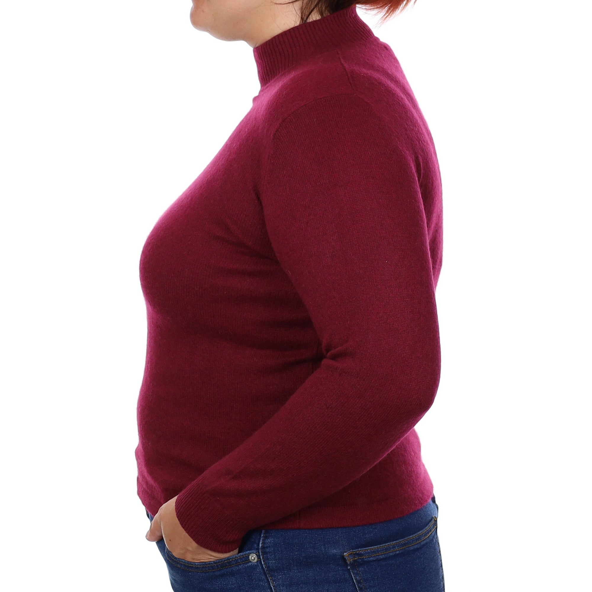 Mulberry Red Cashmere Turtle Neck Jumper Large