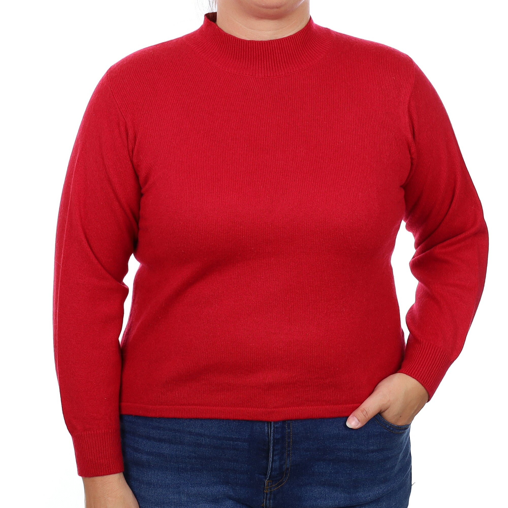 Ruby Red Cashmere Turtleneck Jumper Large