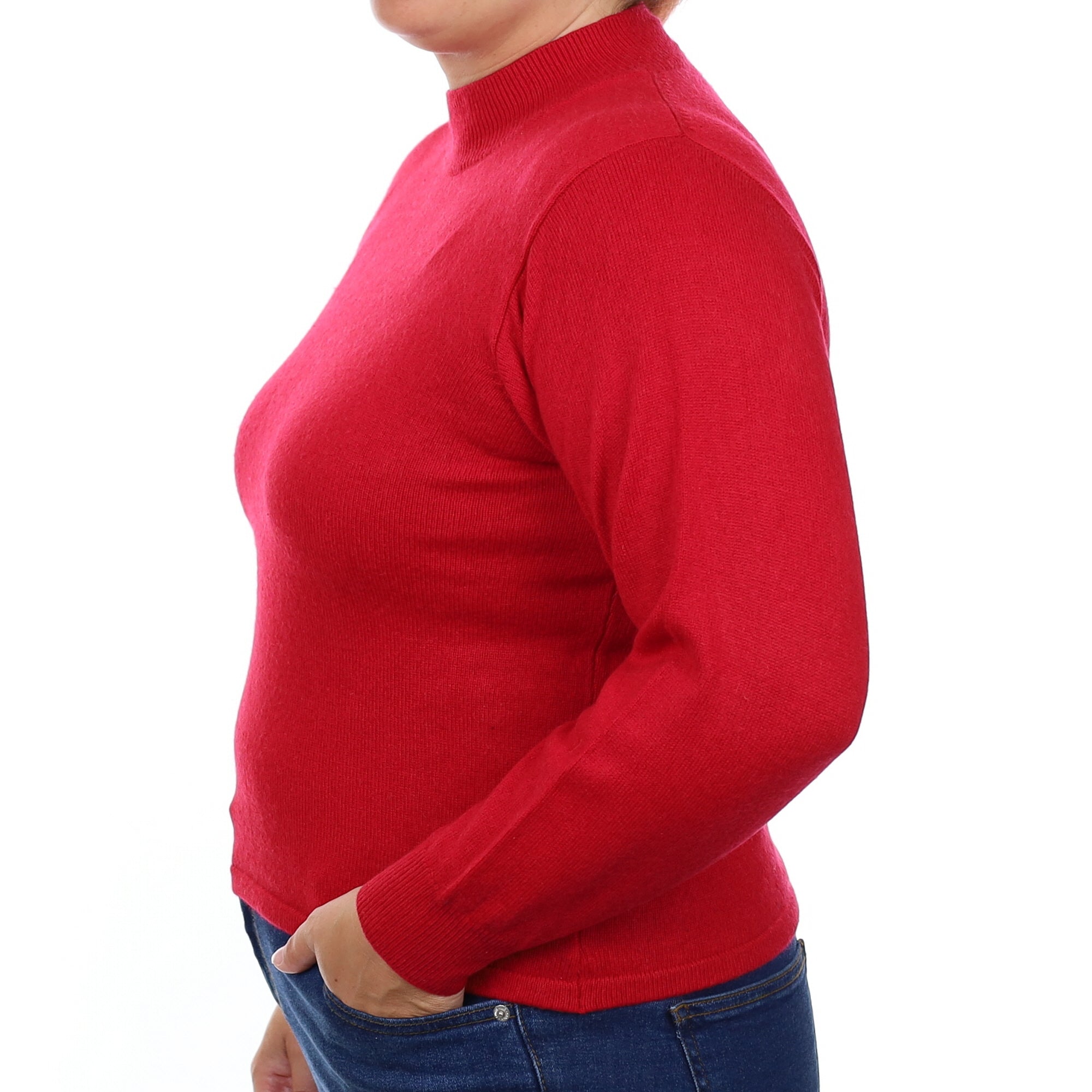 Ruby Red Cashmere Turtleneck Jumper Large