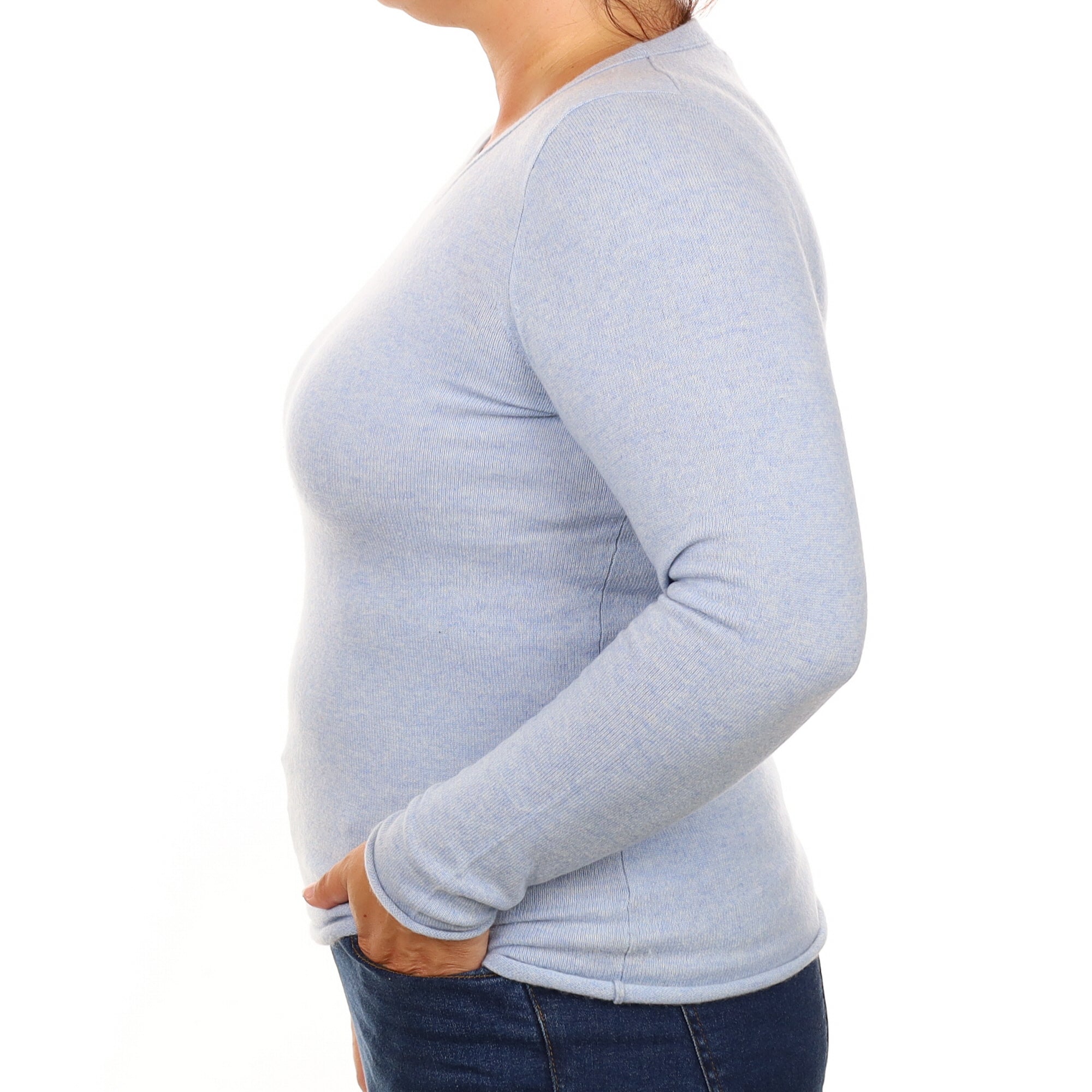 Sky Blue Cashmere Crew Neck Jumper Large