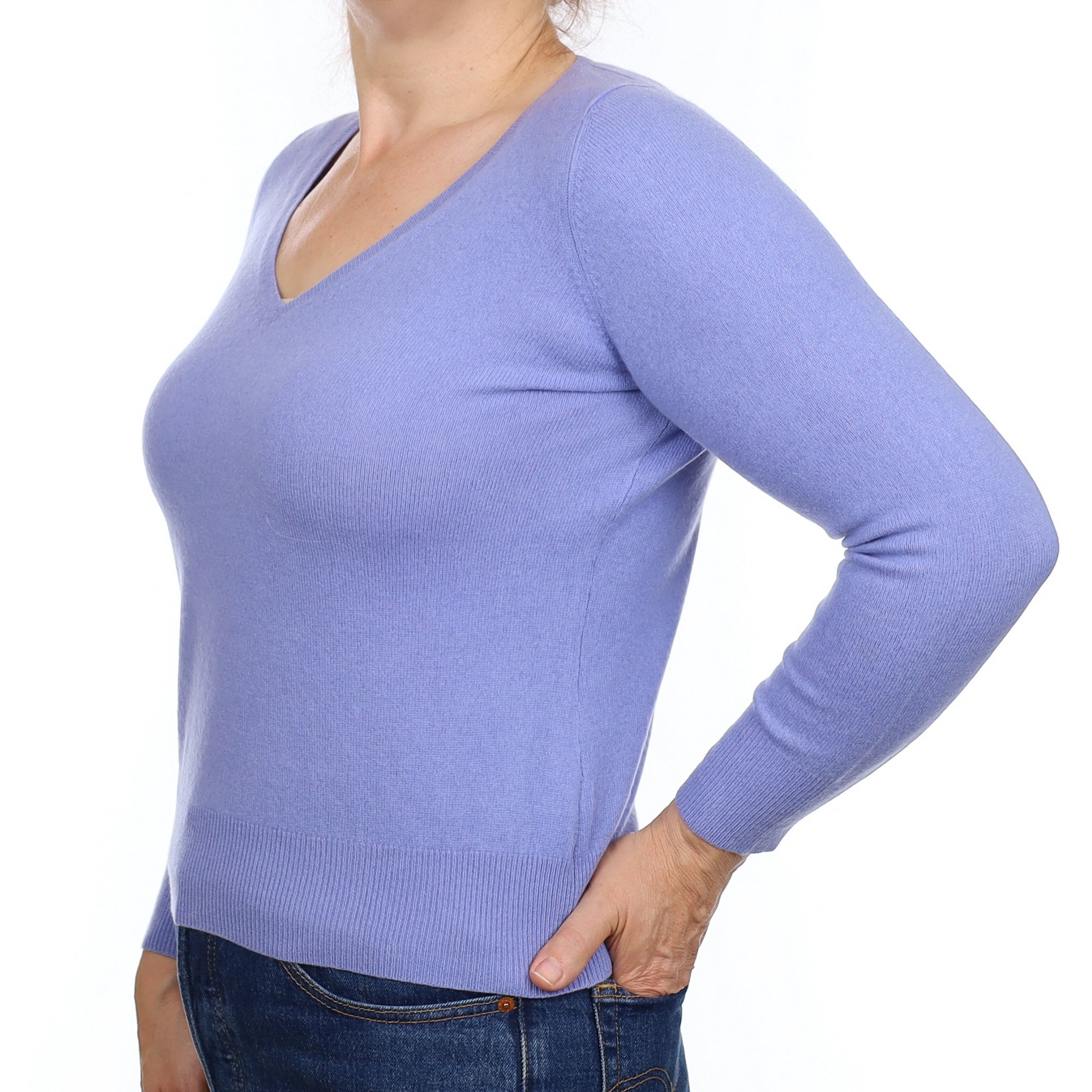 Bluebell Cashmere V Neck Jumper Medium