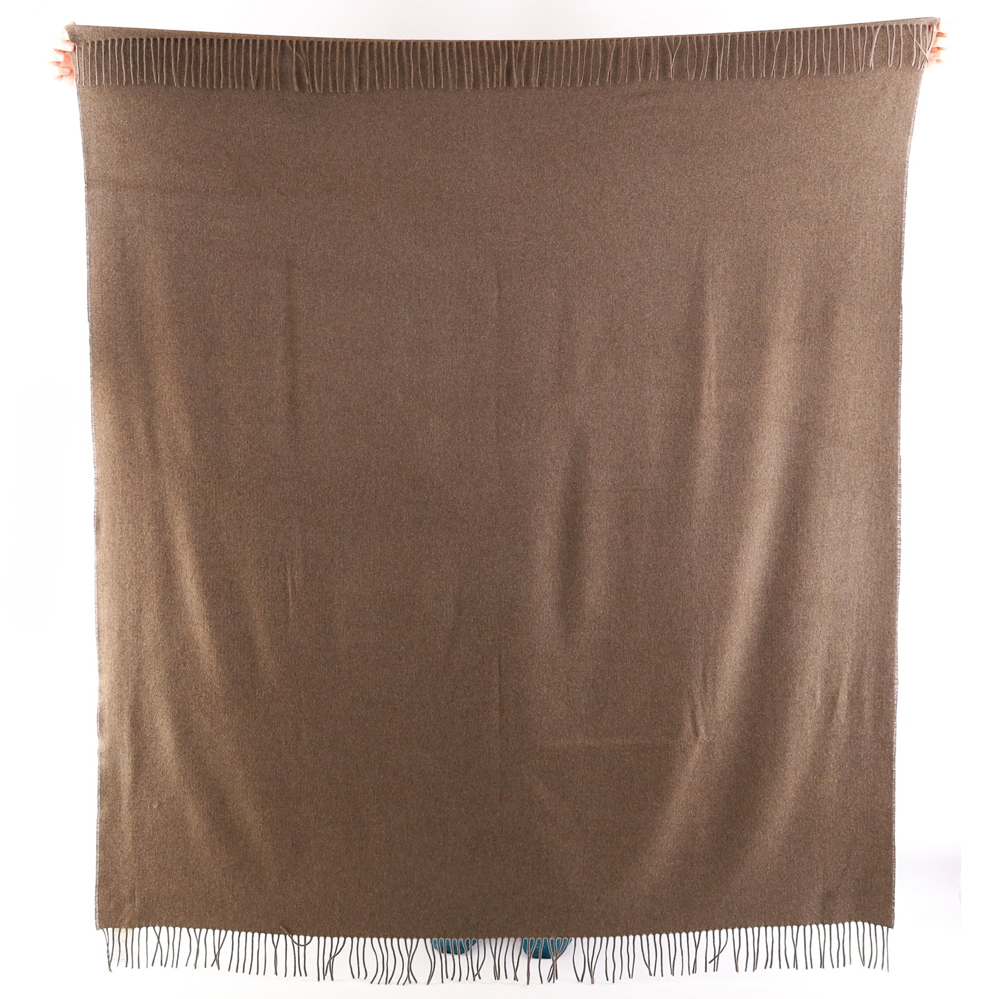 Brand New English Donkey Brown Luxury Woven Cashmere Blanket
