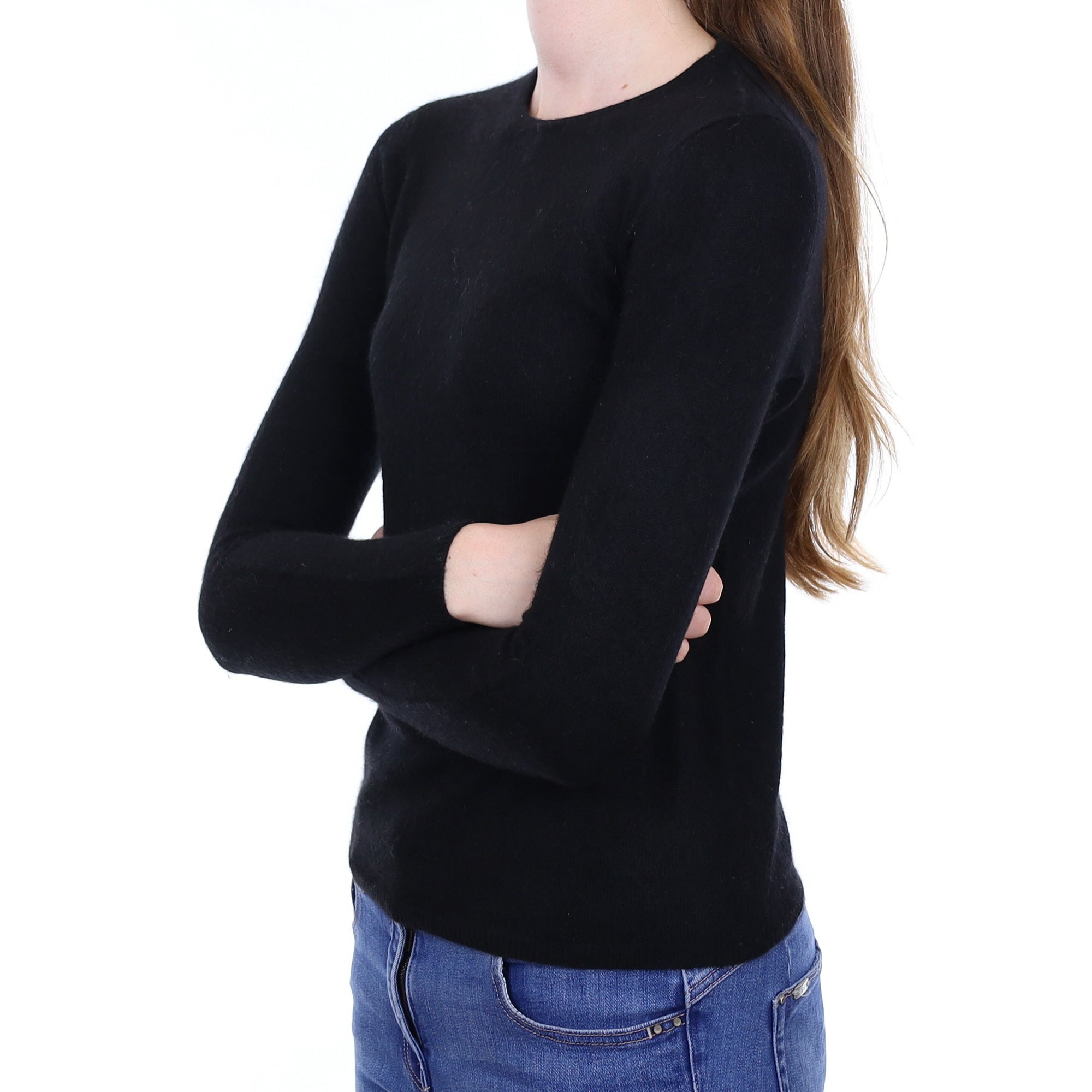 Black Cashmere Crew Neck Jumper Extra Small