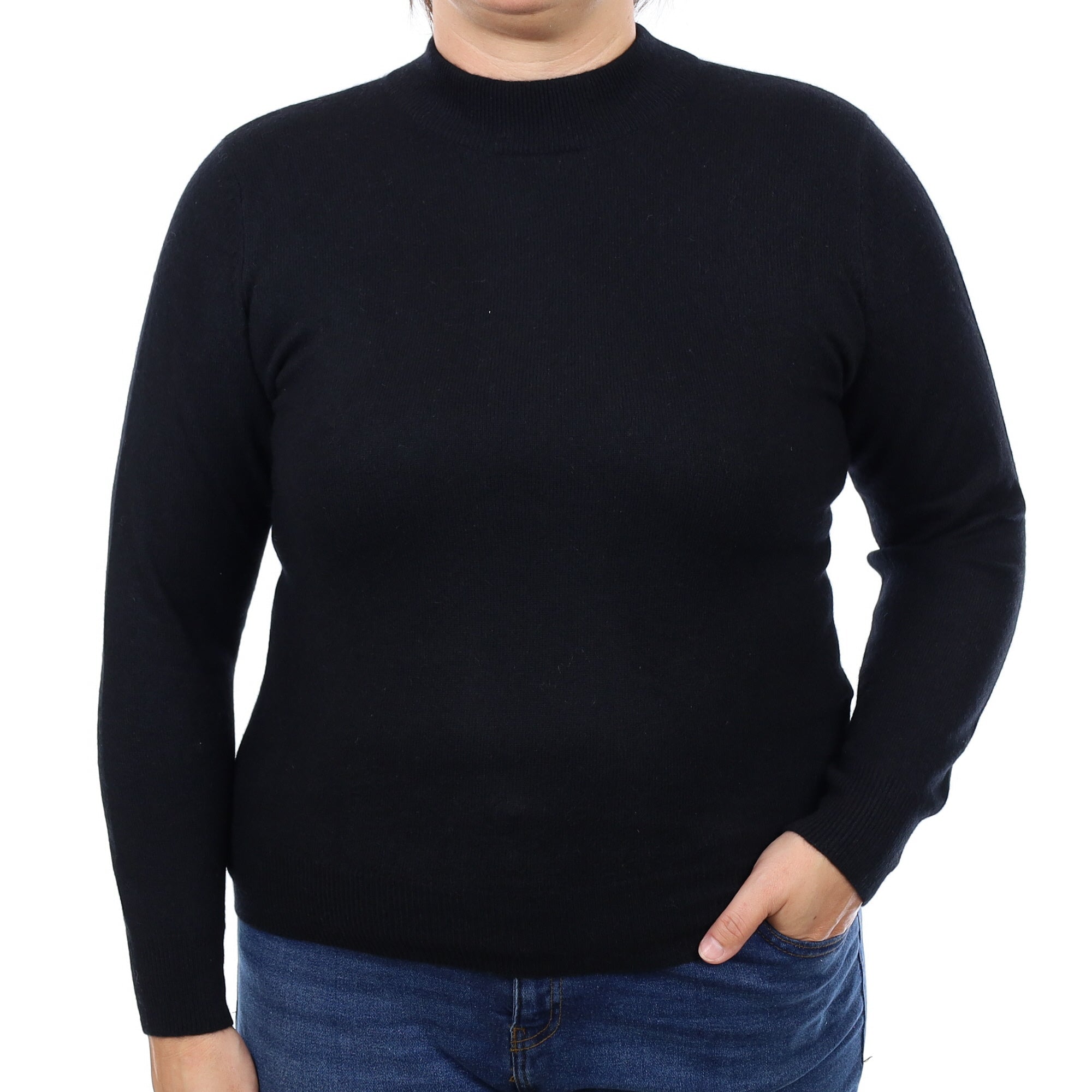 Black Cashmere Turtleneck Jumper Large