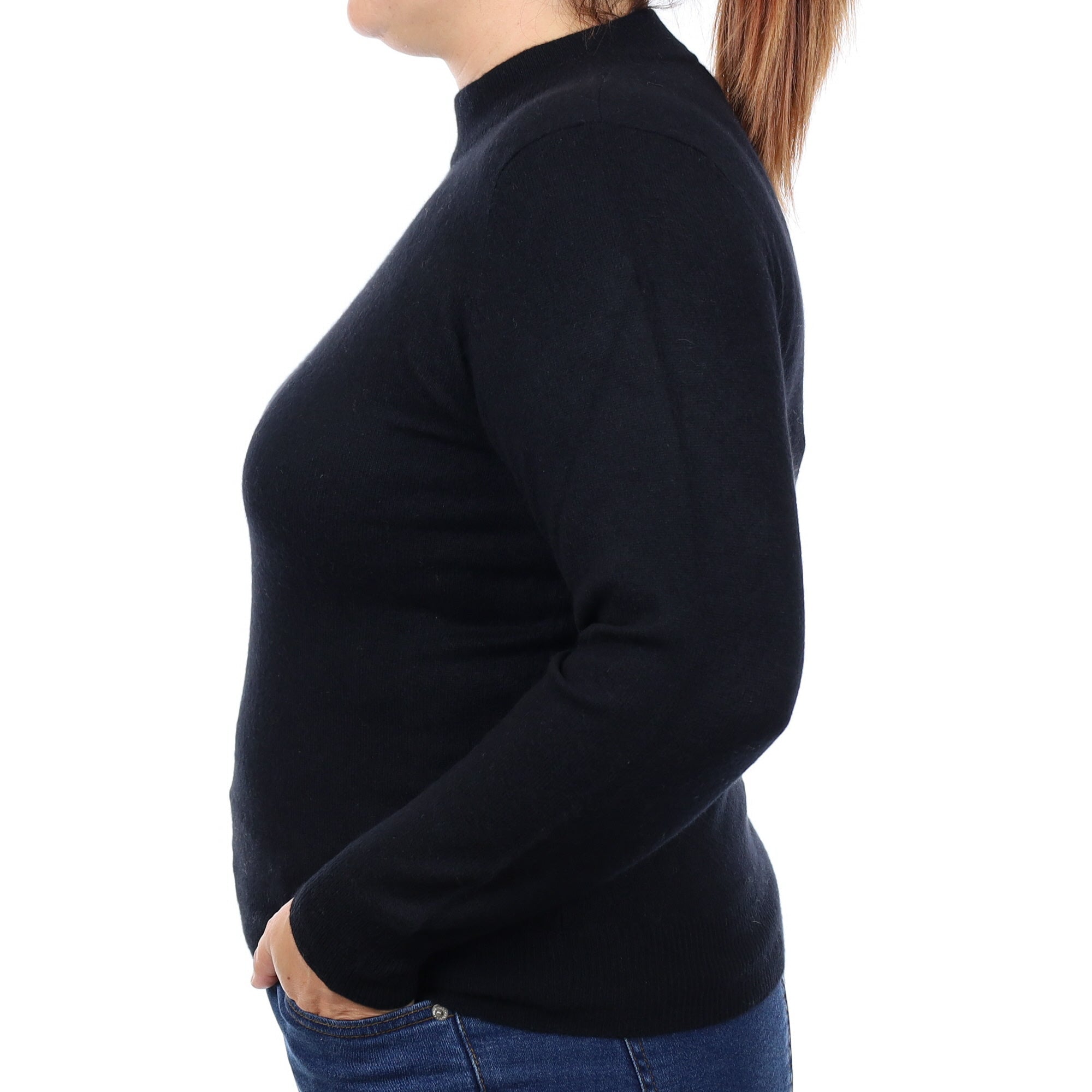 Black Cashmere Turtleneck Jumper Large