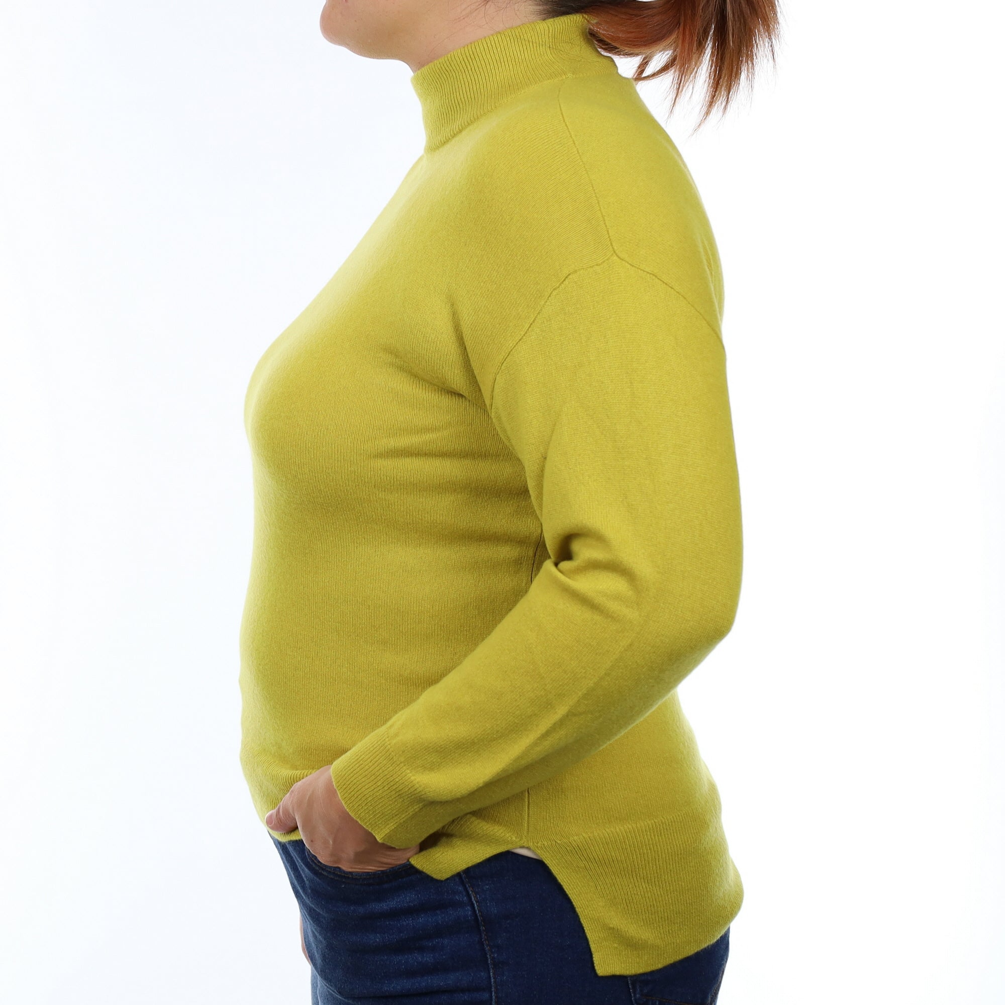 Chartreuse Cashmere Turtleneck Jumper Large