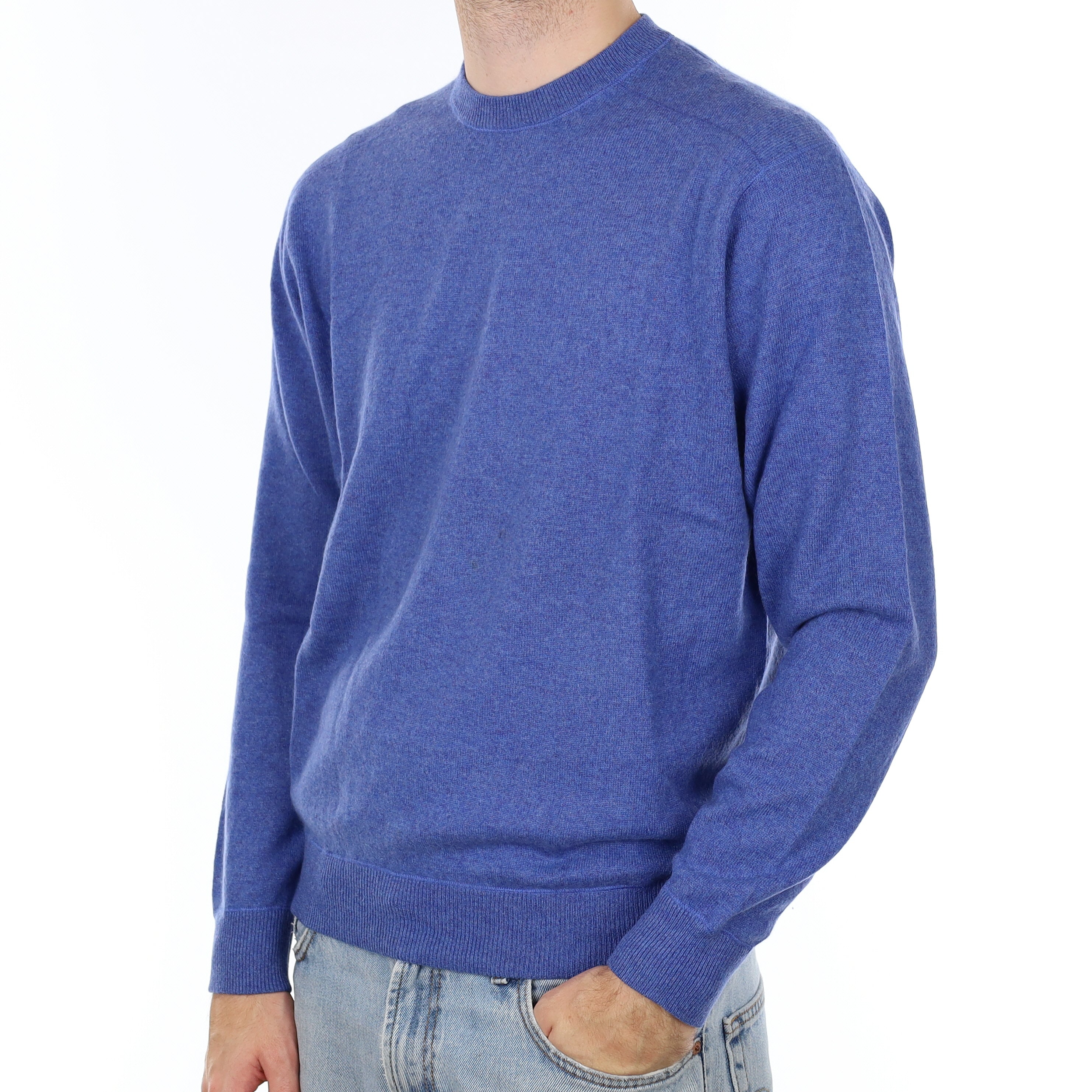Men's Navy Cashmere Crew Neck Jumper Large