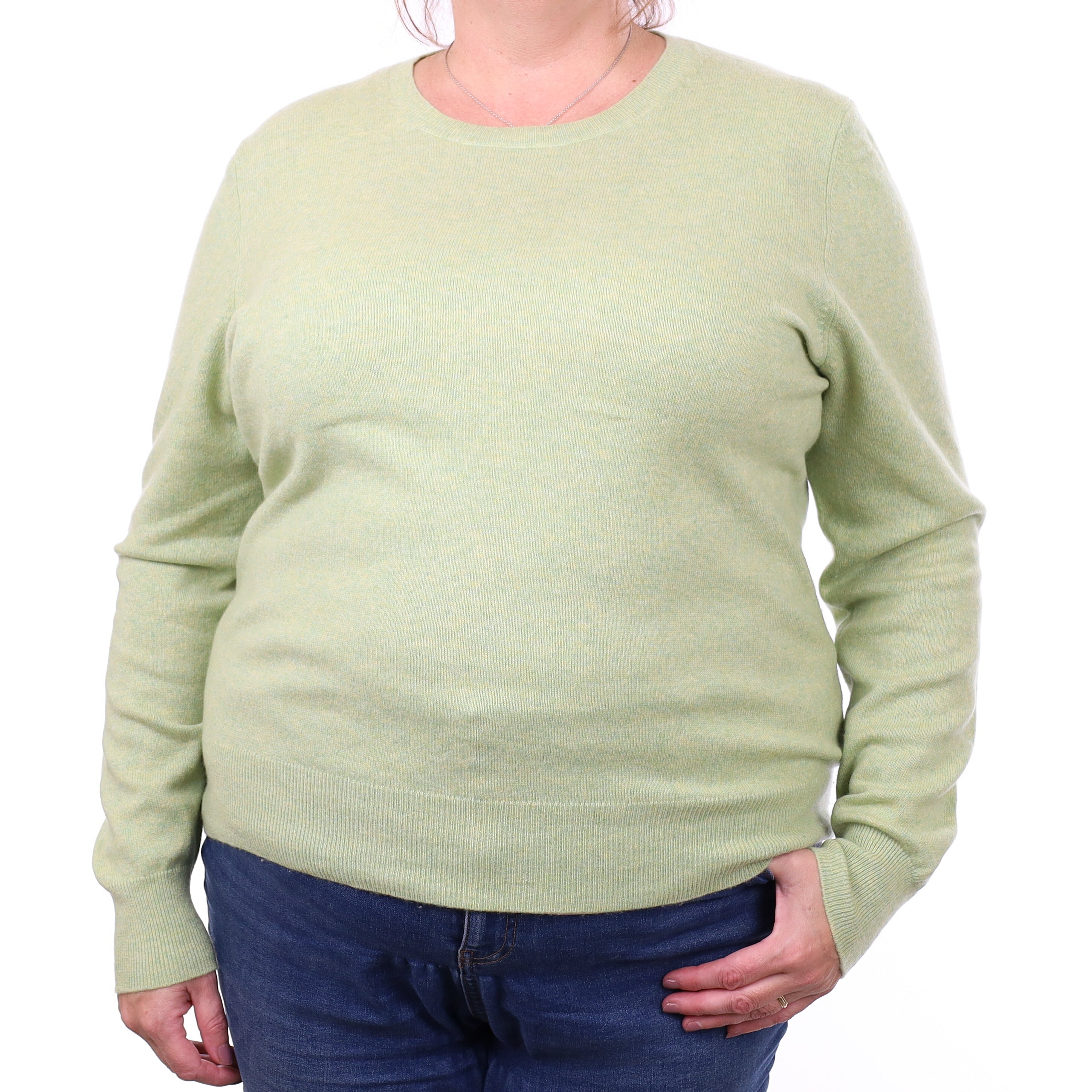 Lime Juice Green Cashmere Crew Neck Jumper Extra Large