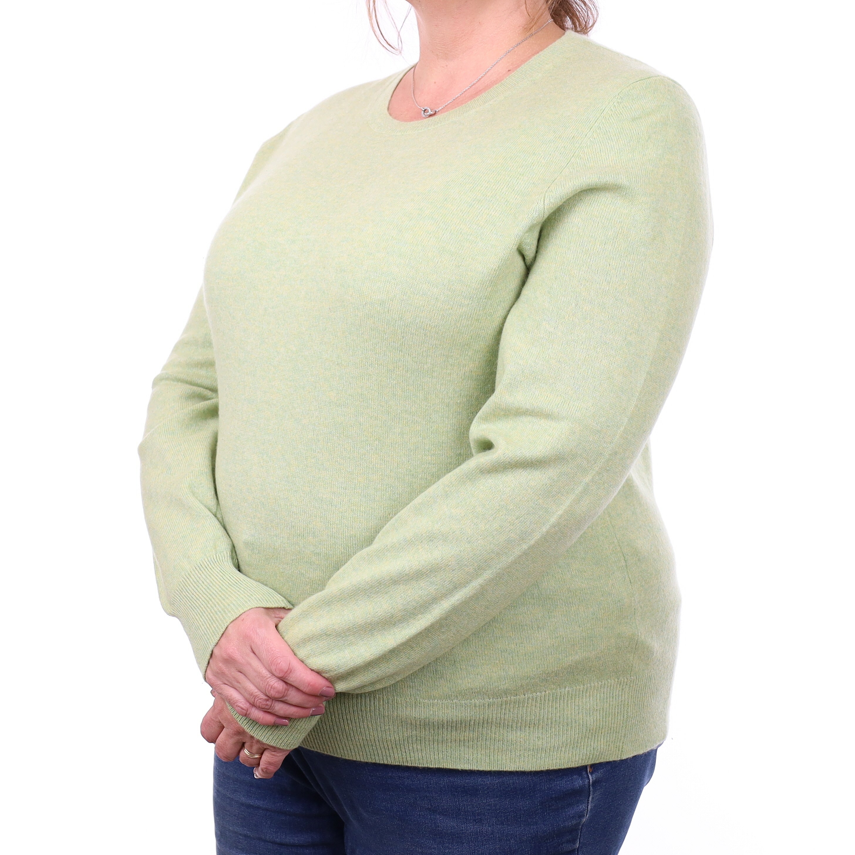 Lime Juice Green Cashmere Crew Neck Jumper Extra Large