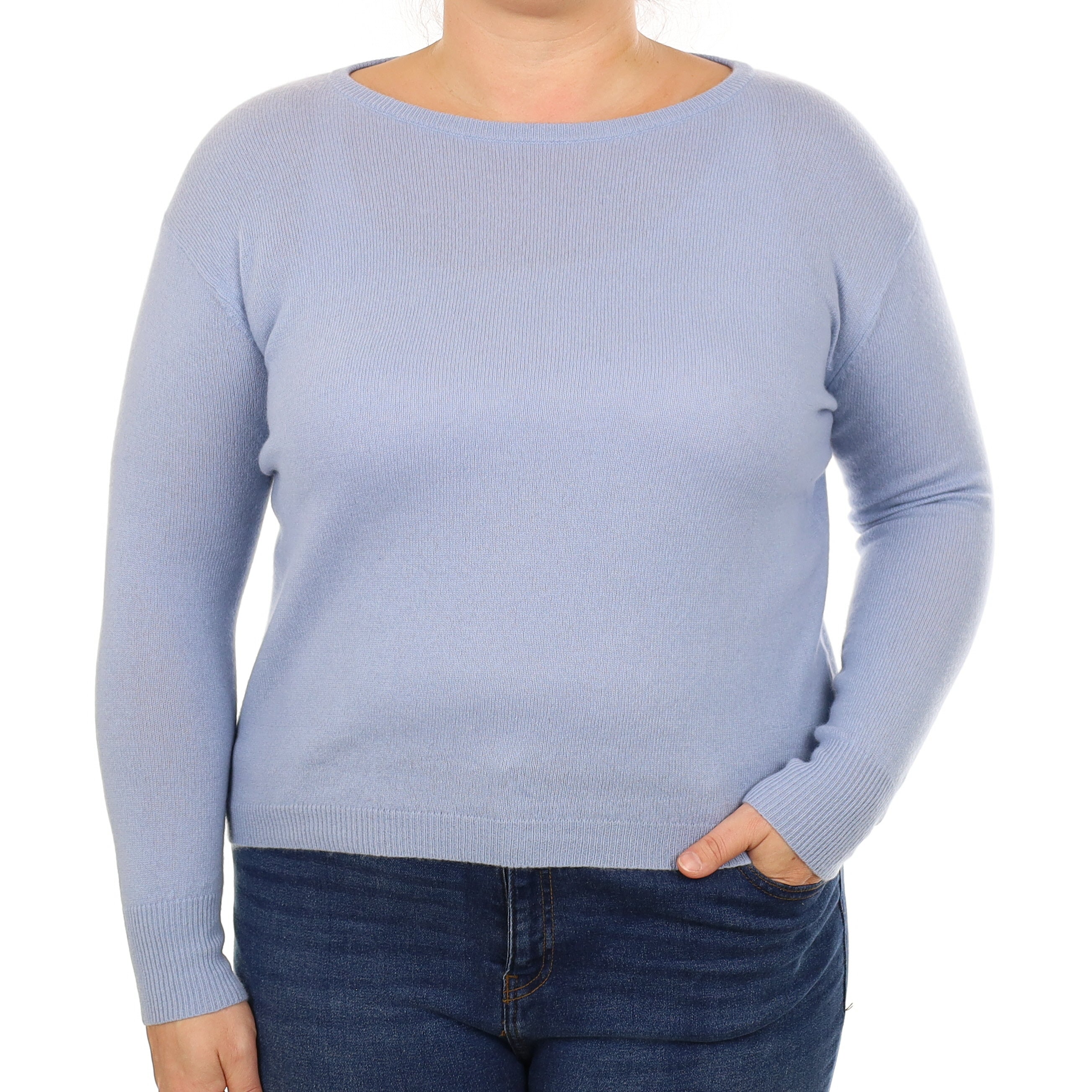 Baby Blue Cashmere Crew Neck Jumper Large