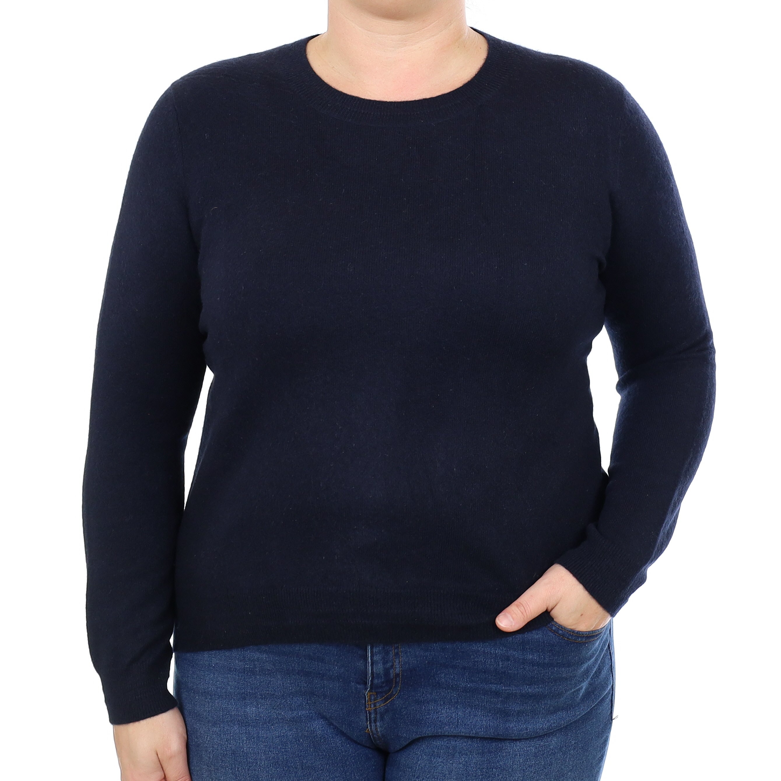 Hobbs Navy Blue Cashmere Crew Neck Jumper Large