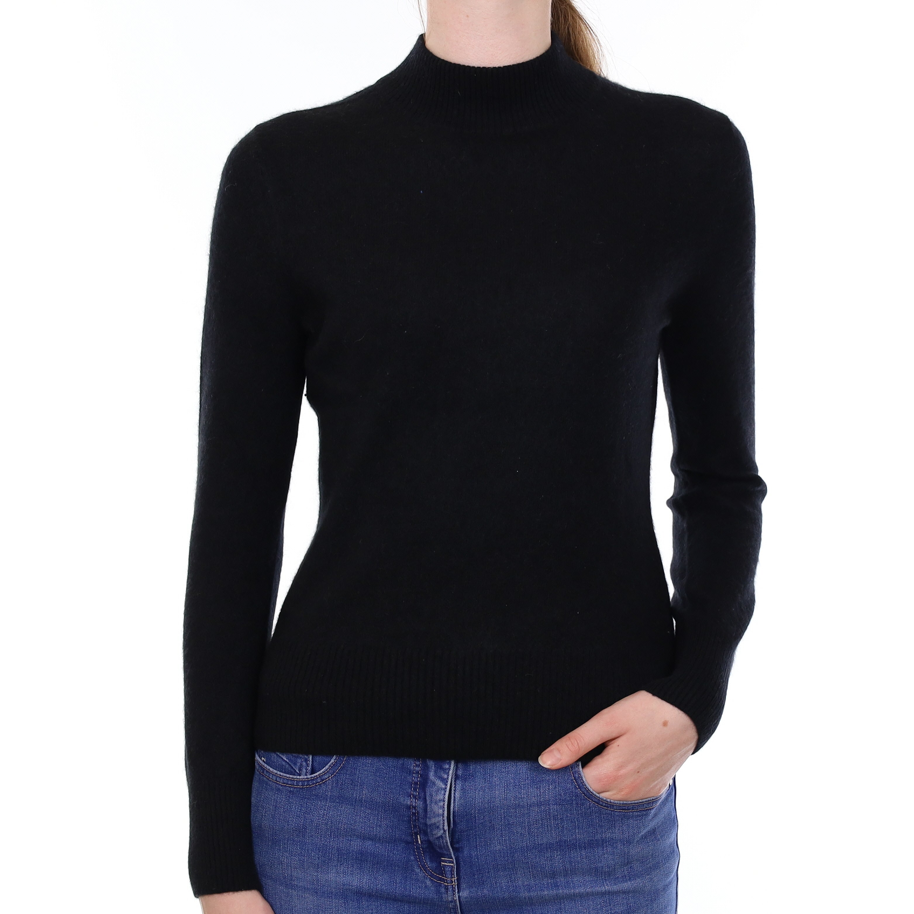 Black Cashmere Turtleneck Jumper Extra Small