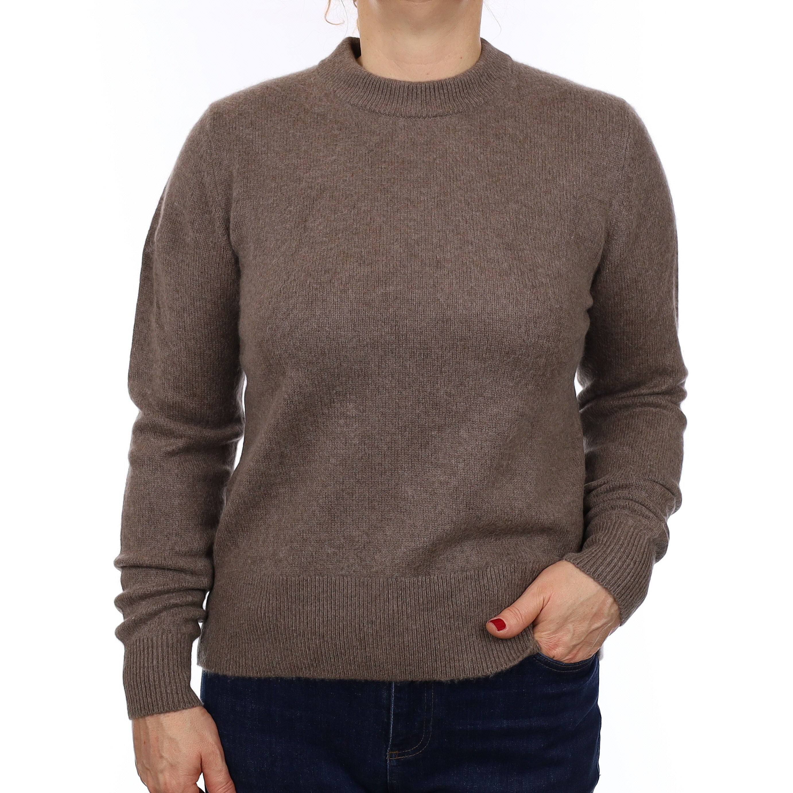 & Other Stories Mocha Heavy Knit Cashmere Crew Neck Jumper Medium