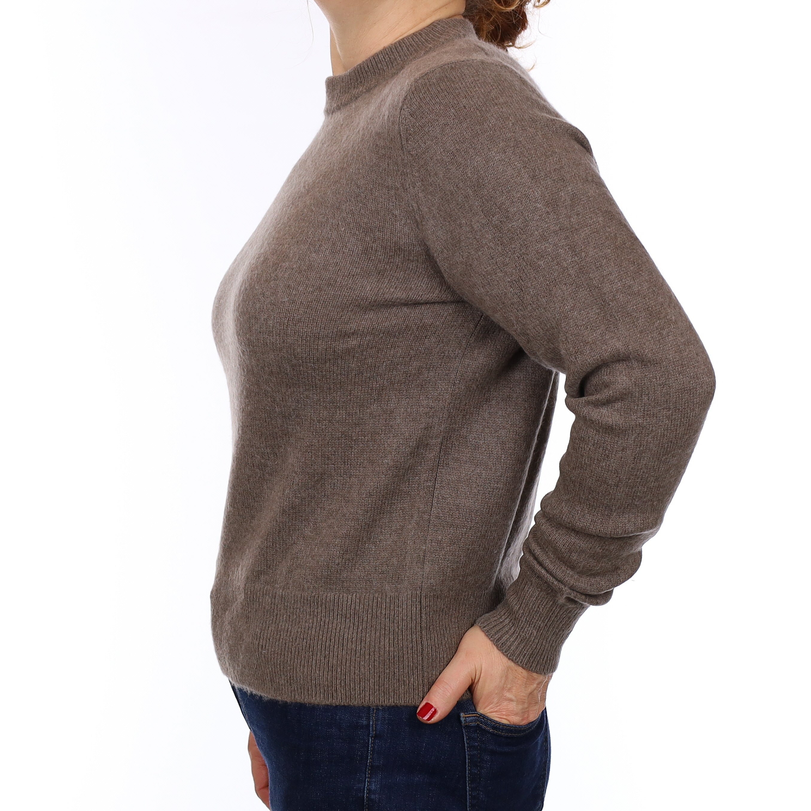 & Other Stories Mocha Heavy Knit Cashmere Crew Neck Jumper Medium