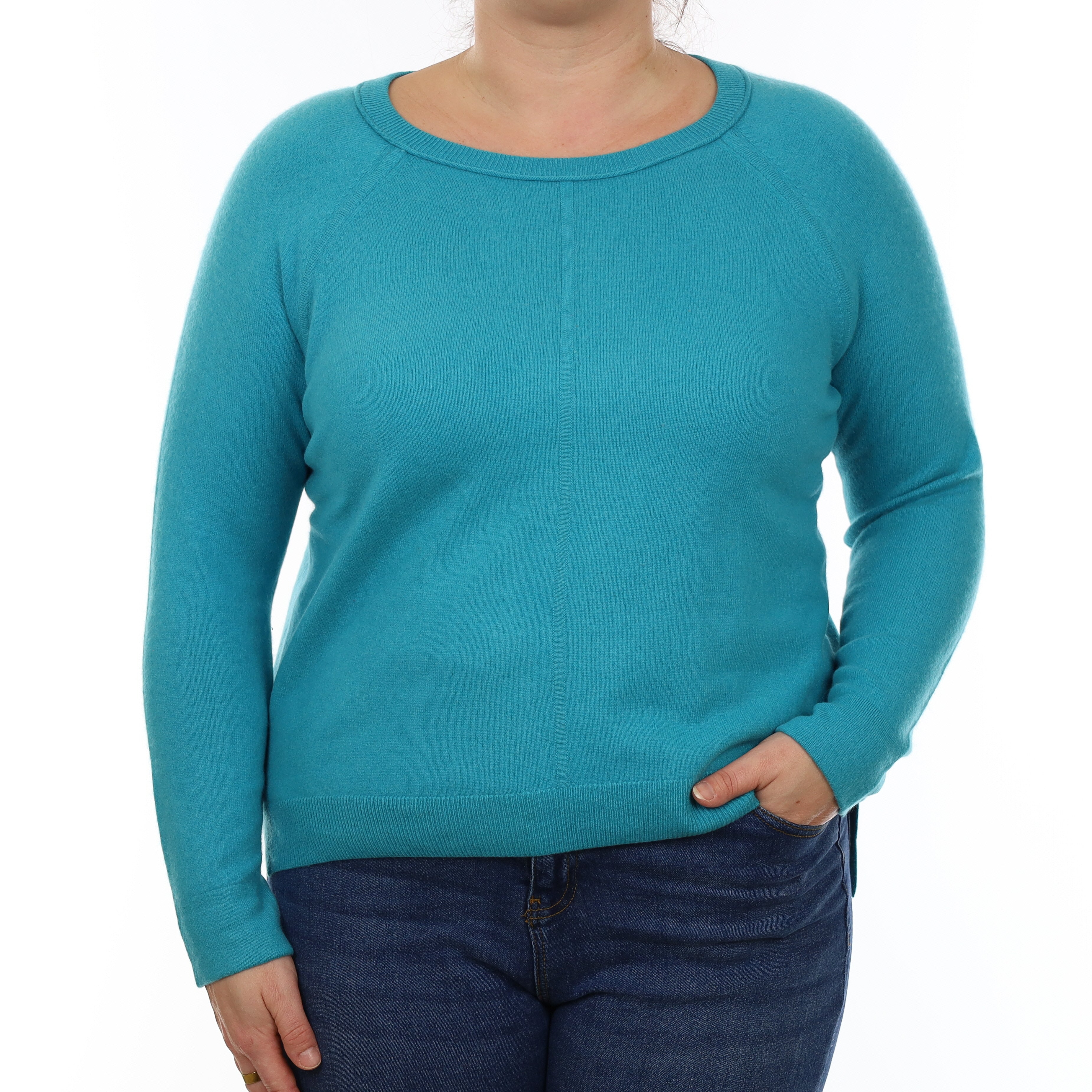 Turquoise Blue Cashmere Crew Neck Jumper Large