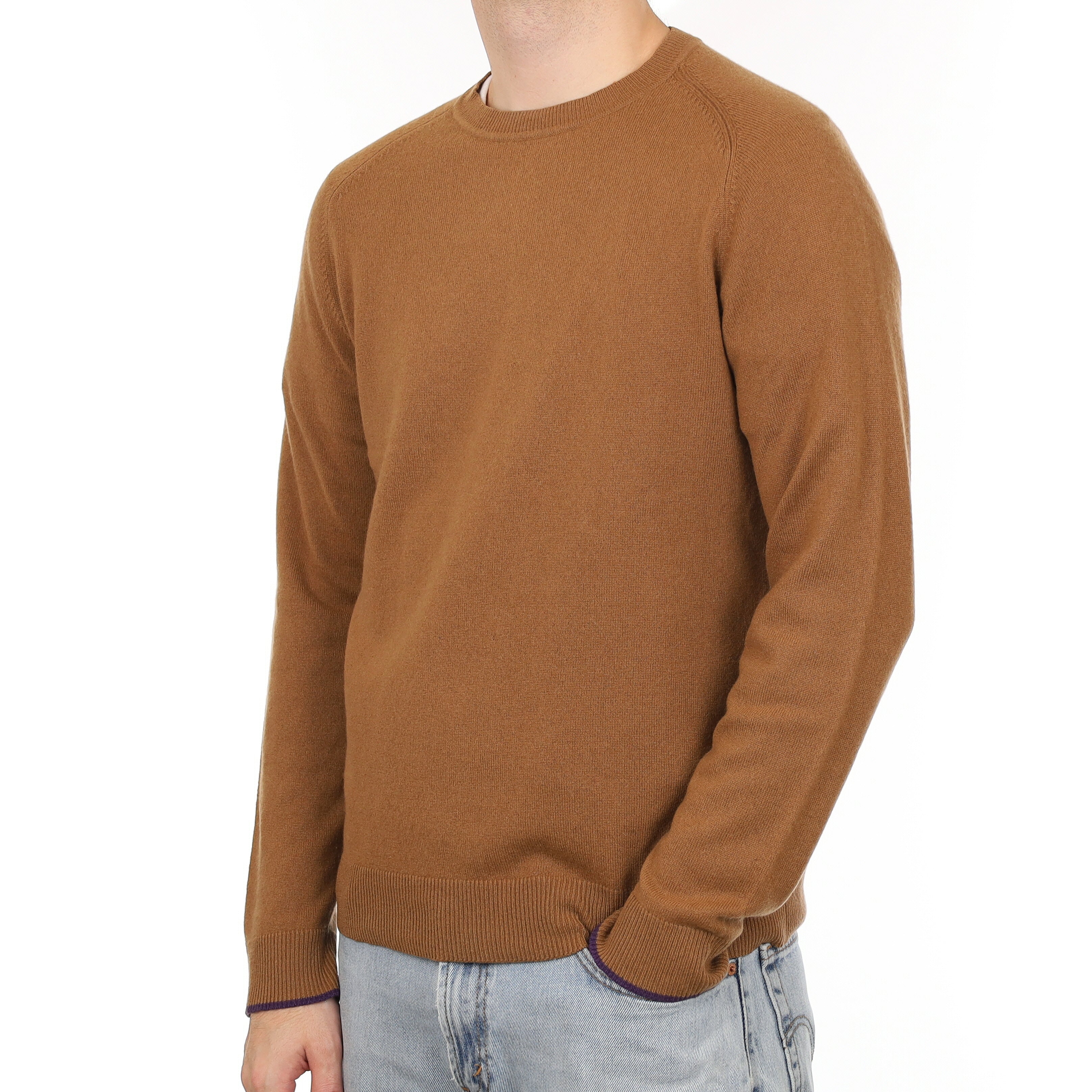 Men's Paul Smith Toffee Brown Cashmere Crew Neck Jumper Large