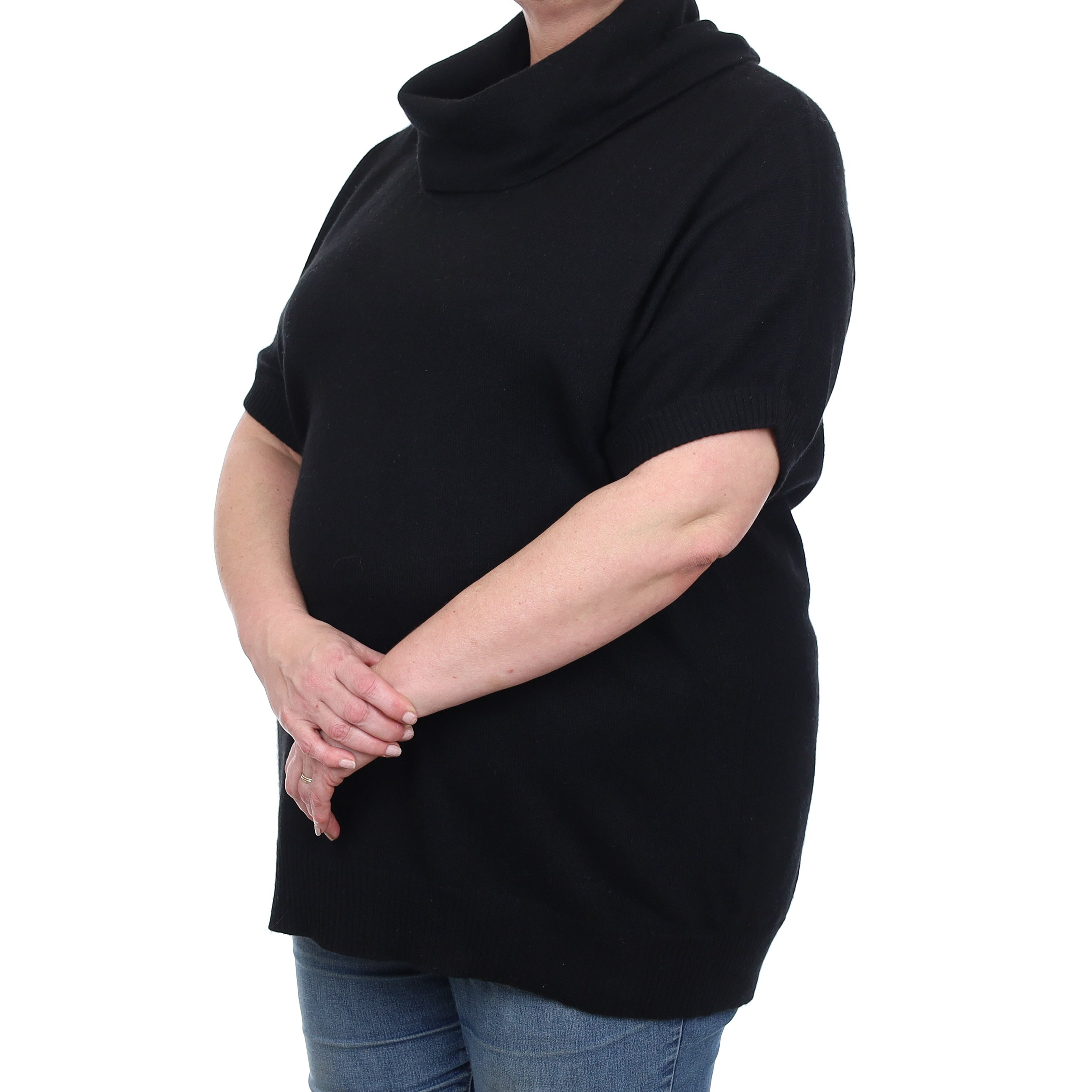 Fabiani Black Cashmere Batwing Cowl Neck Jumper Extra Large