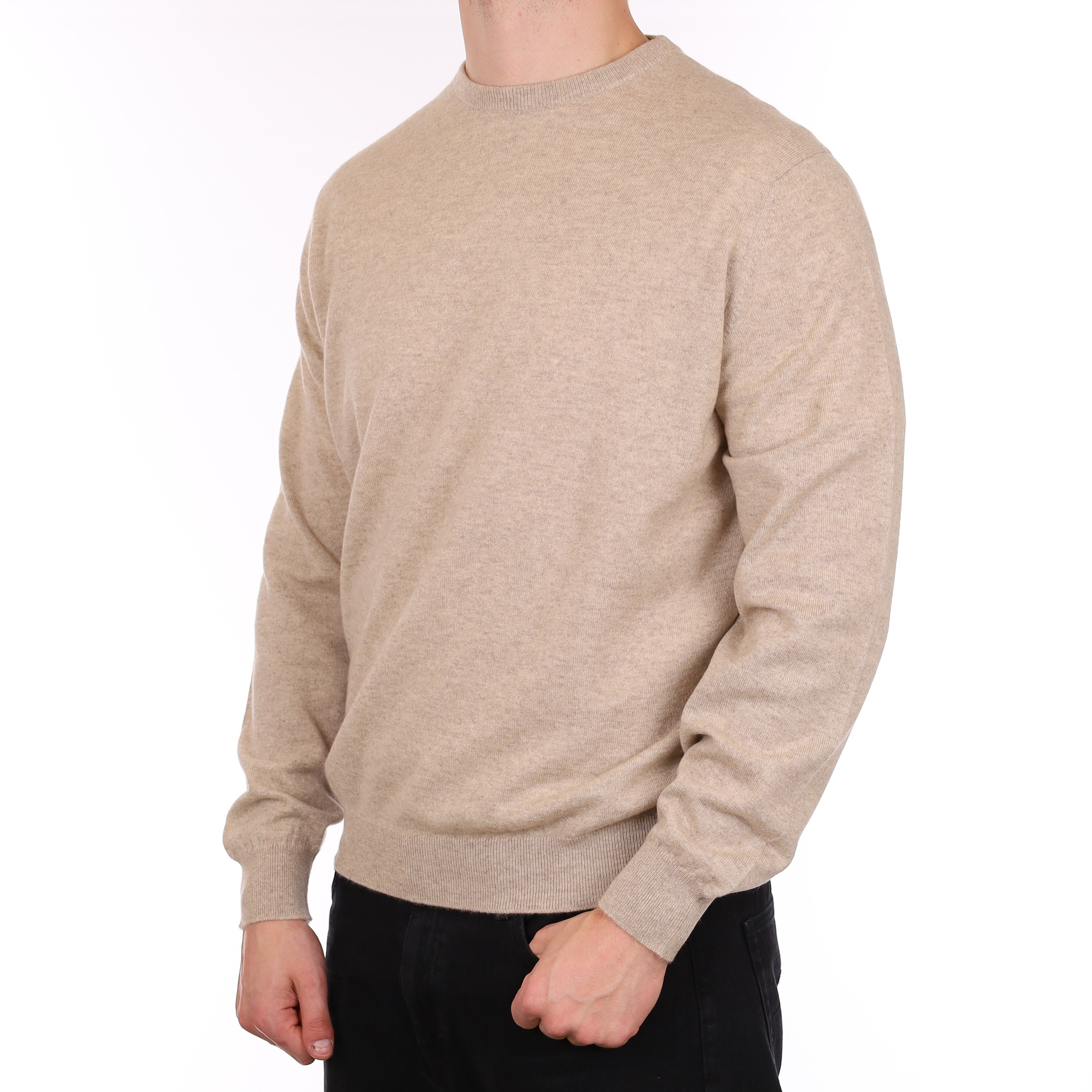 Men's Brand New Scottish Begg & Co Fawn Cashmere Crew Neck Jumper XXL